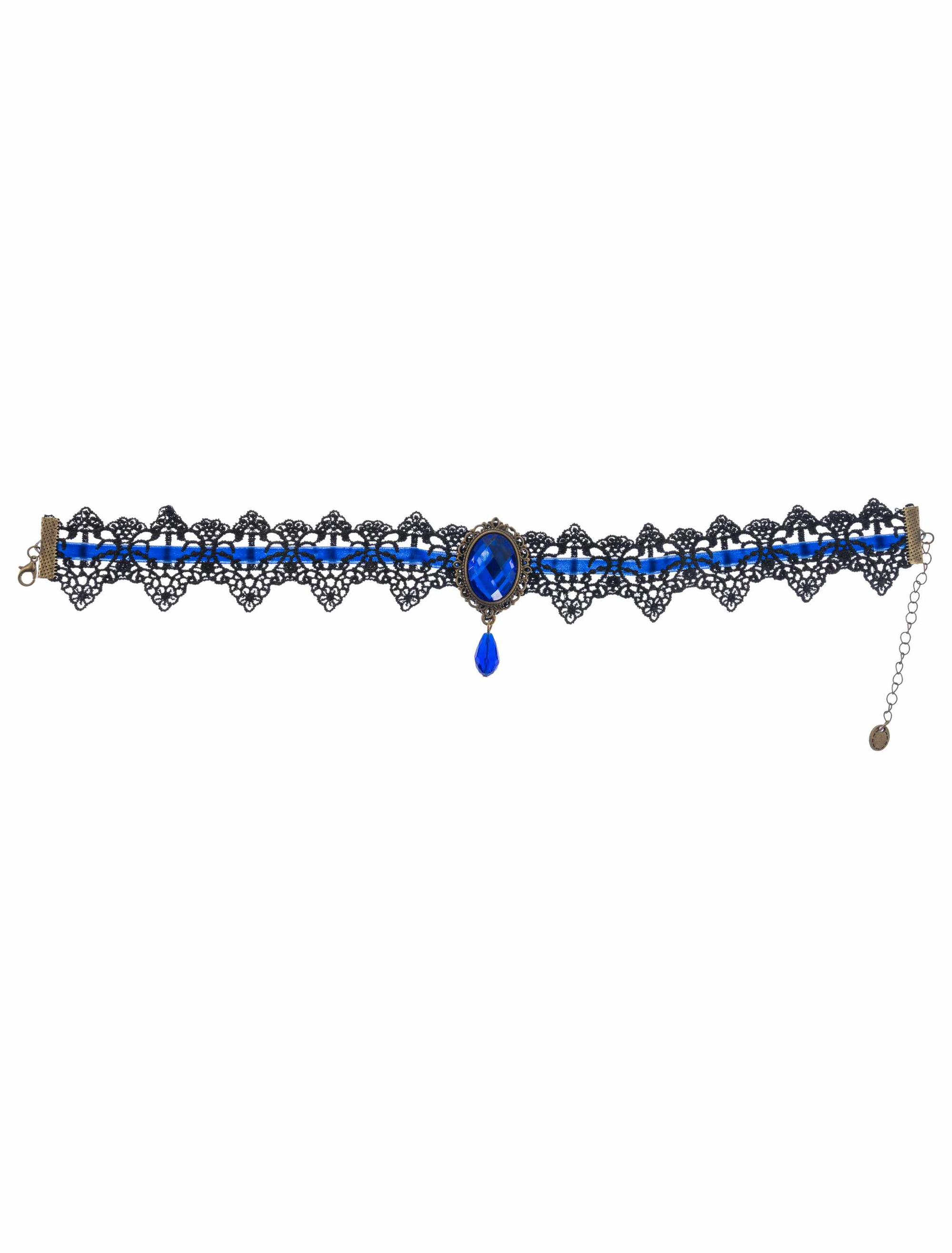 Choker mit Kristall schwarz/blau