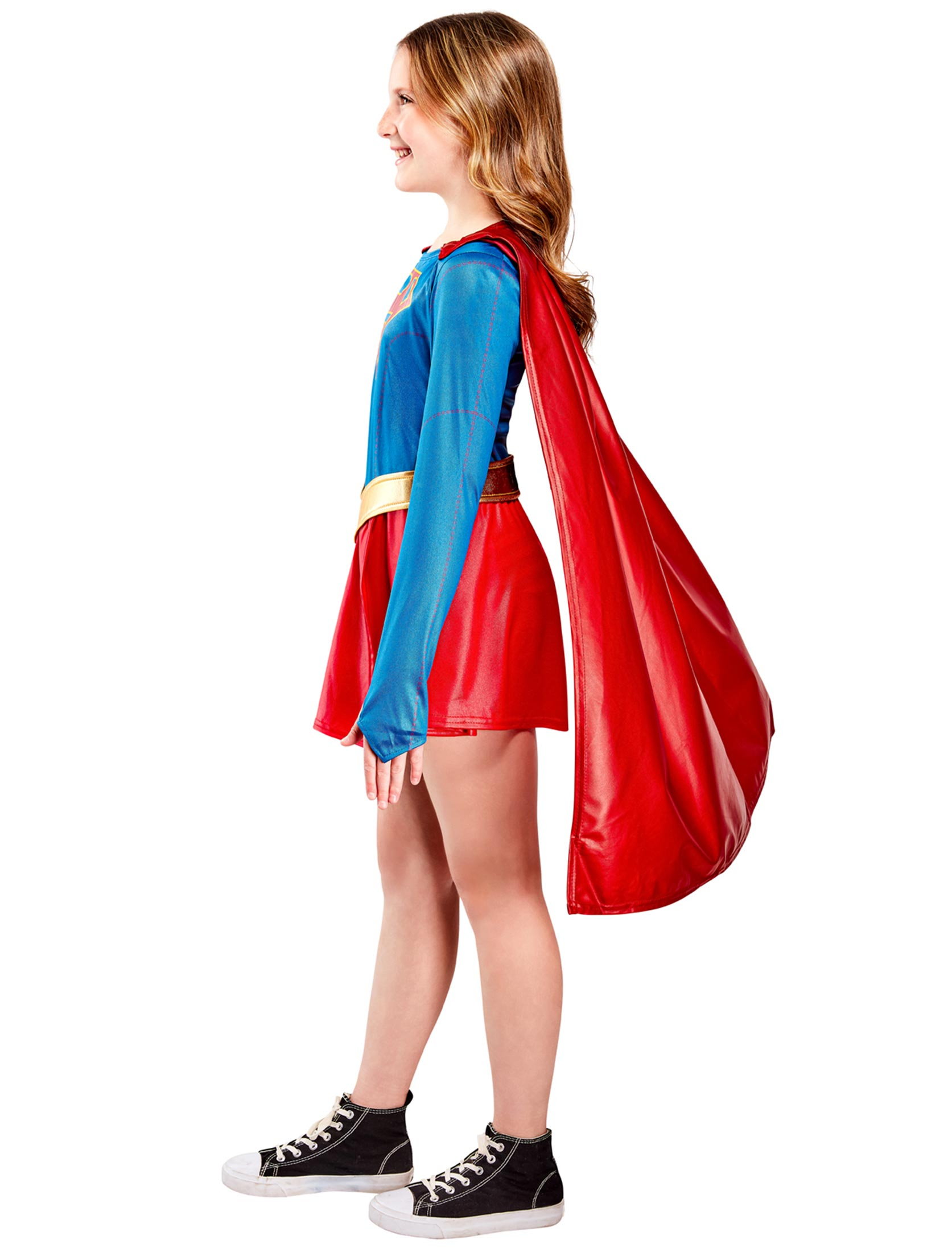 Supergirl 3-tlg. Kinder rot/blau 5-7 Jahre