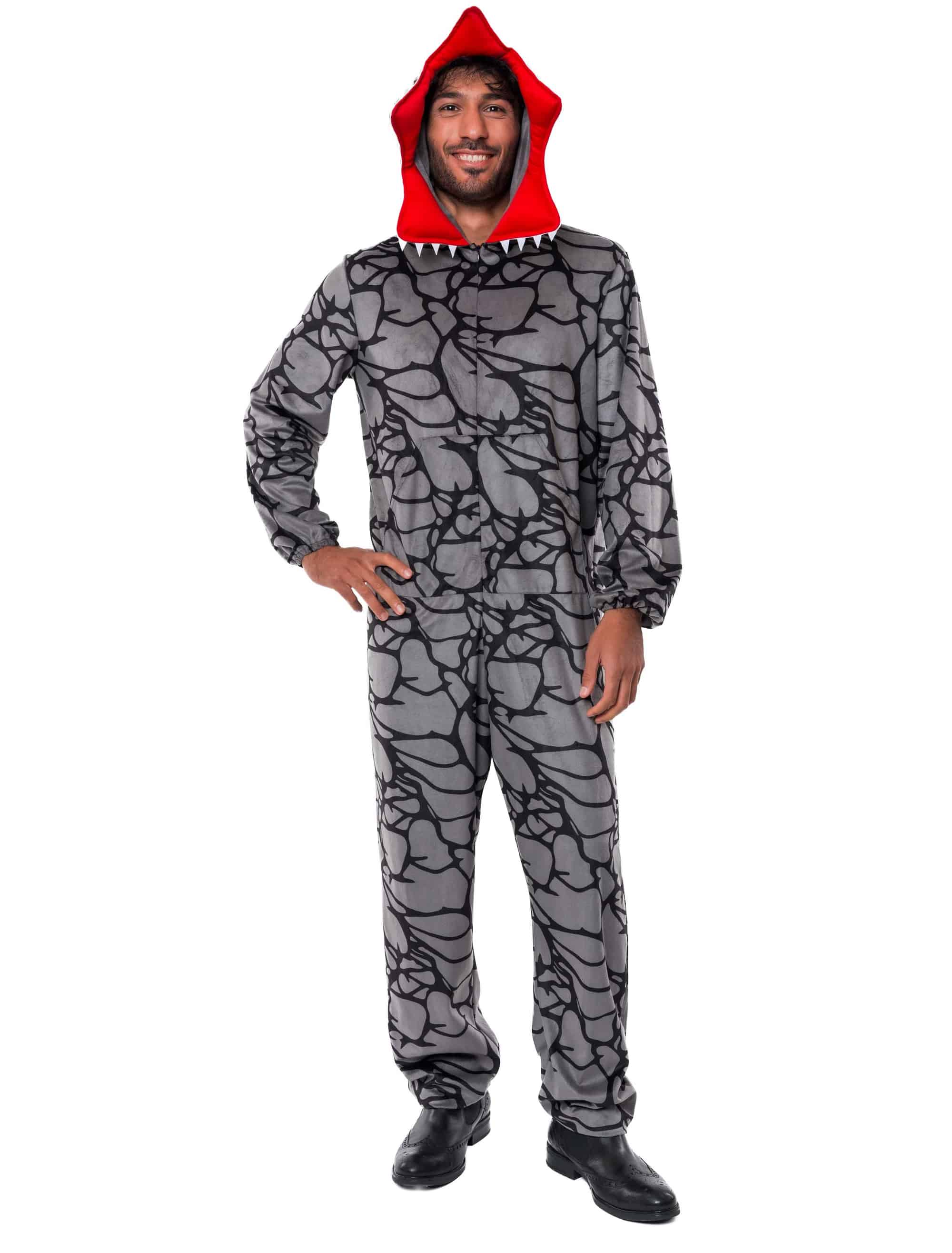 Jumpsuit Dämonenpflanze schwarz/grau S/M
