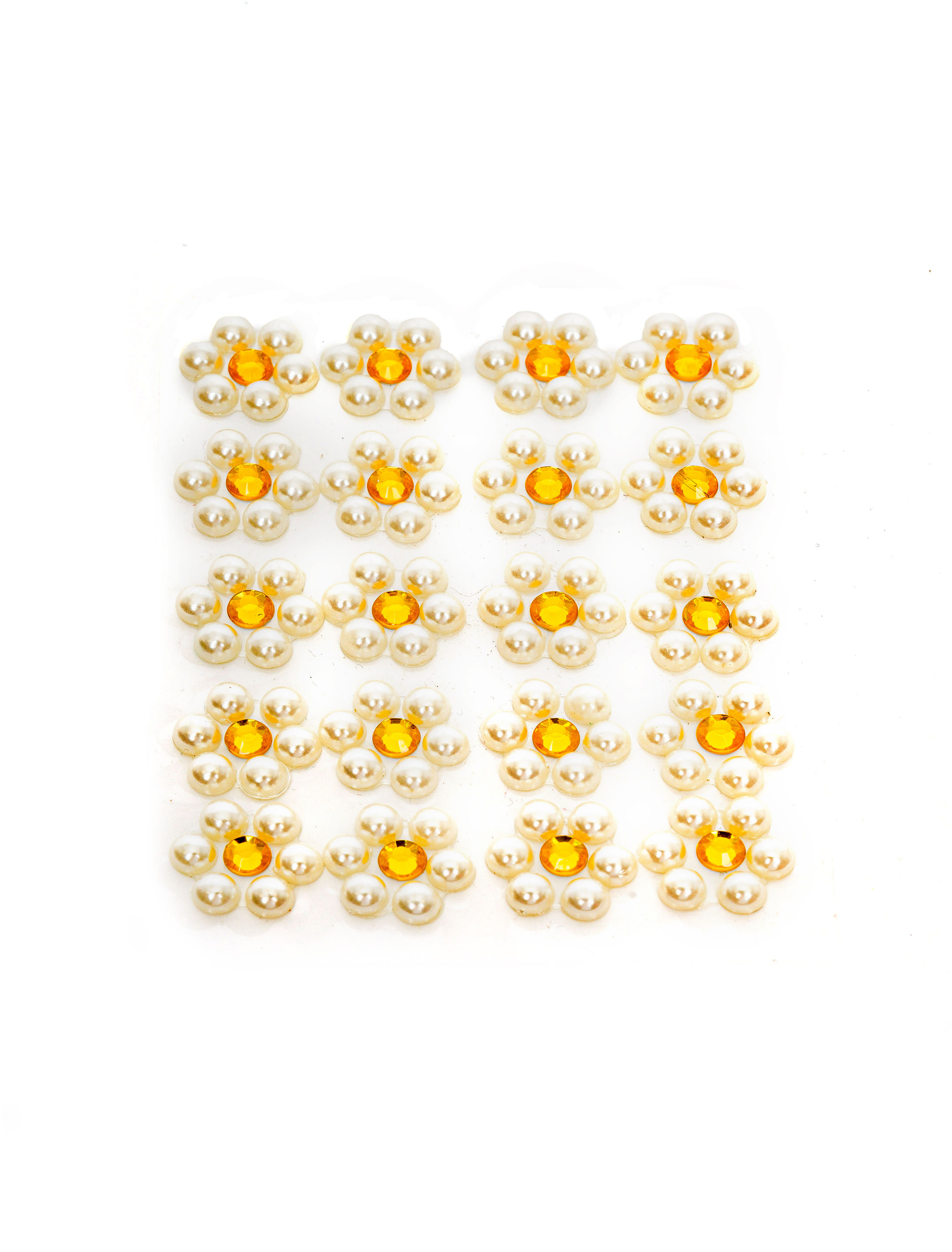 Strasssticker Blume gelb/weiß 20 Stk.