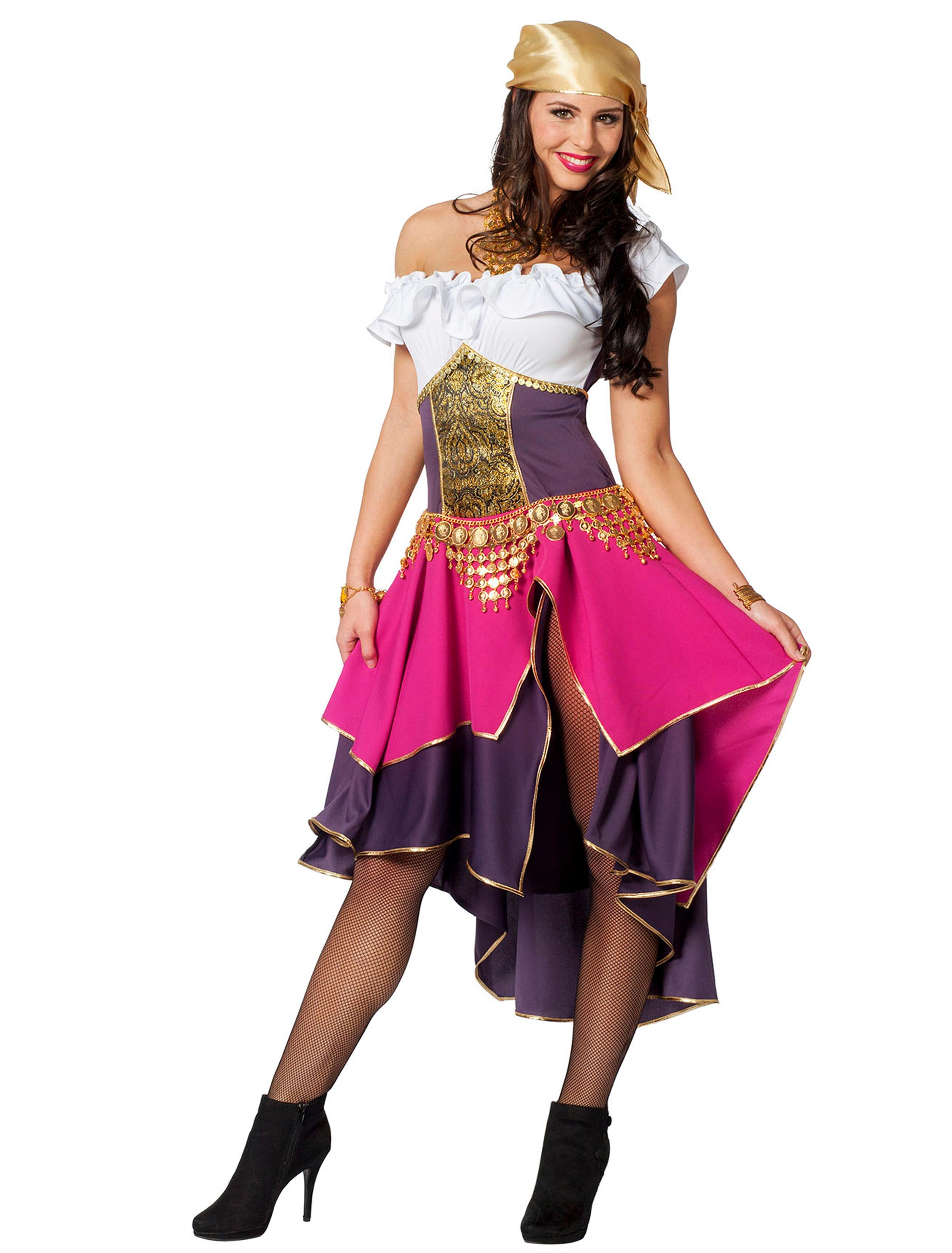 Kleid Wahrsagerin 2-tlg. Damen braun 46