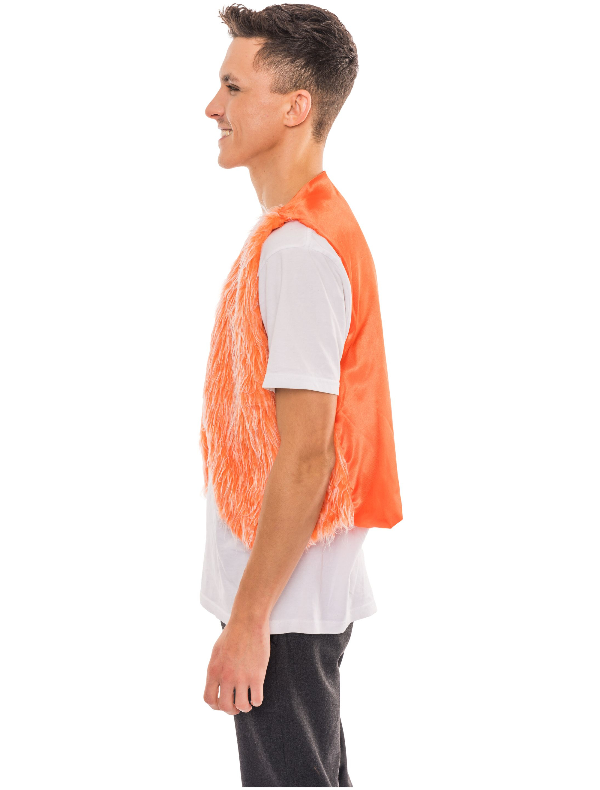 Weste Plüsch orange one size