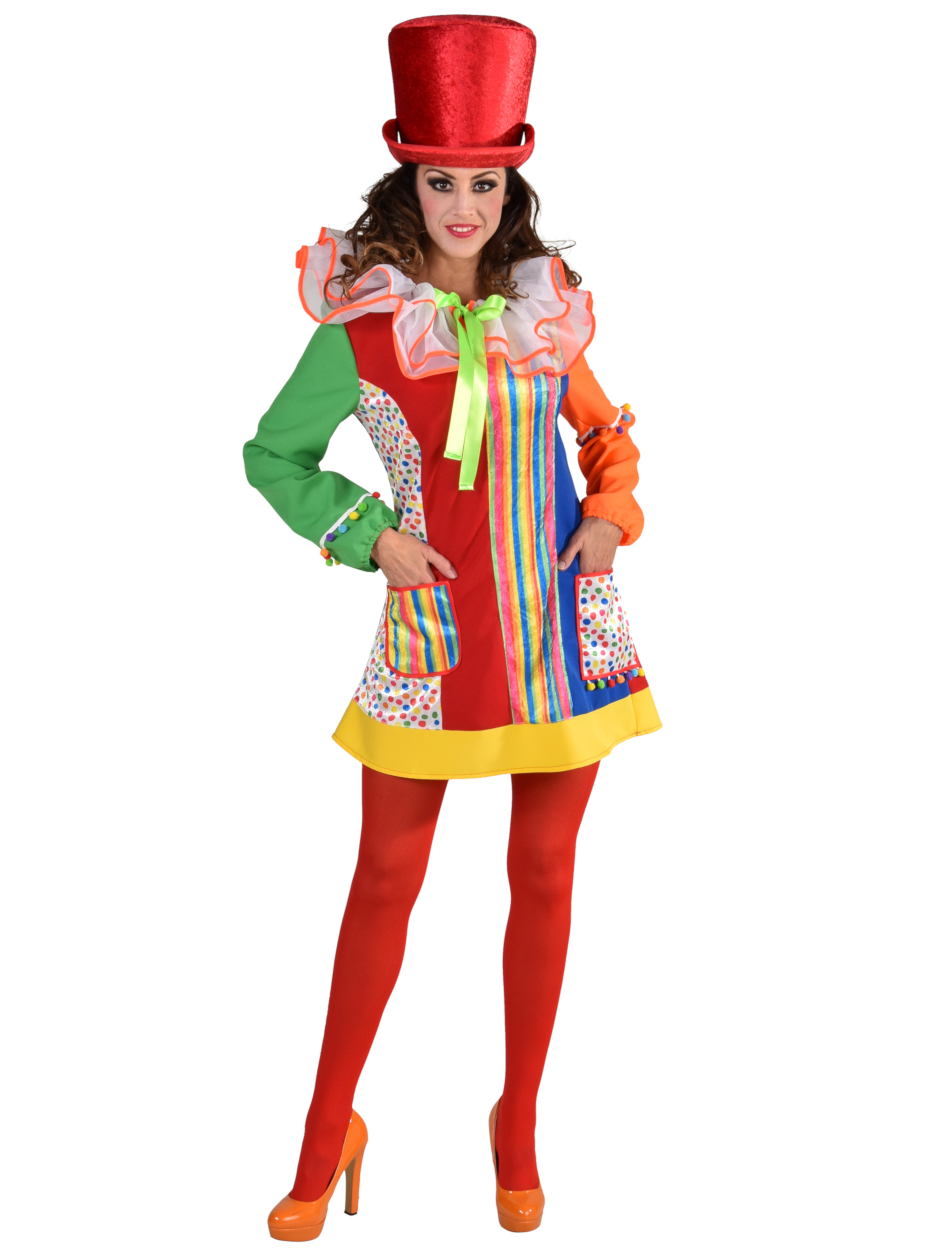 Kleid Bommel Damen bunt L/XL