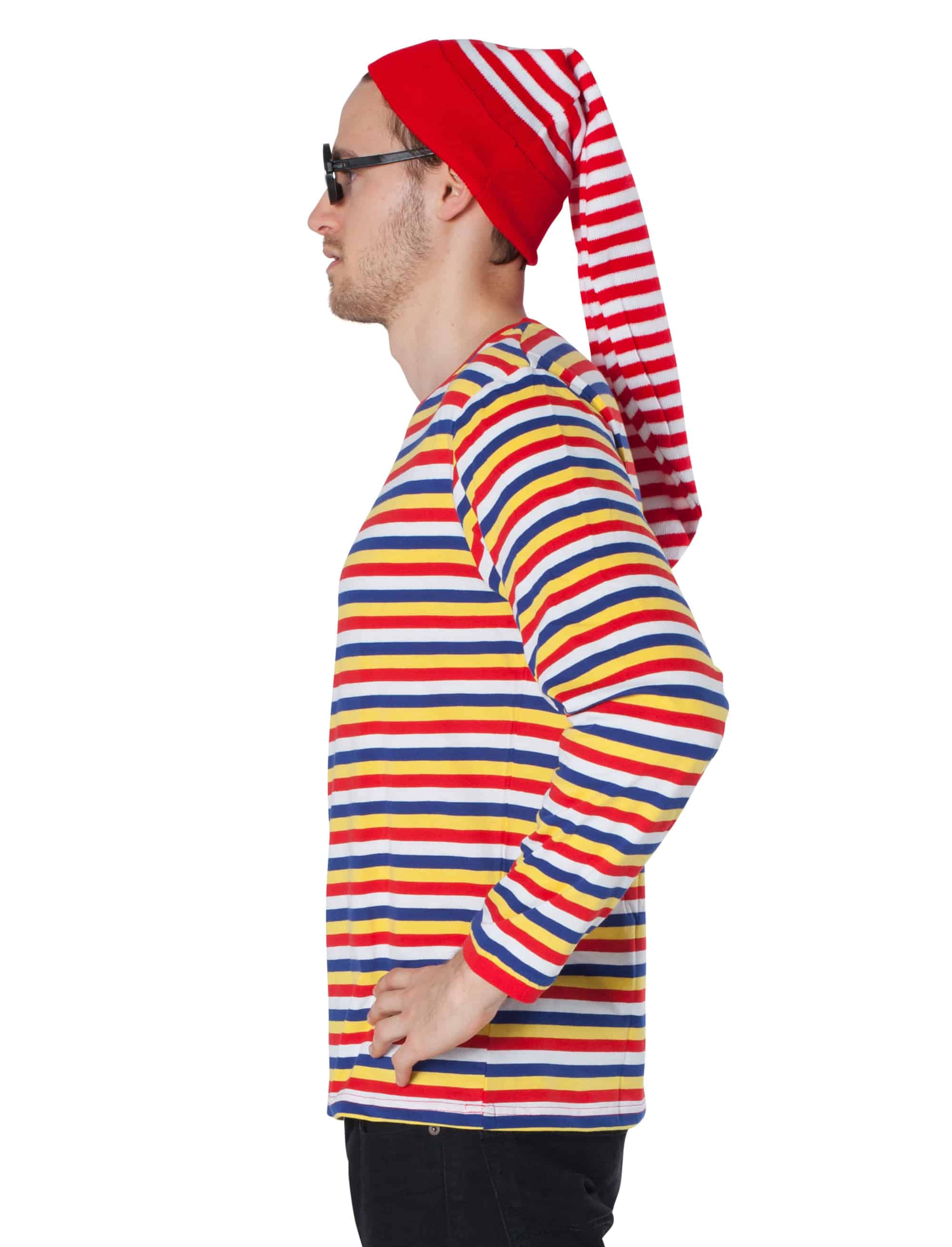 Ringelpulli langarm Unisex rot/weiß/blau/gelb L