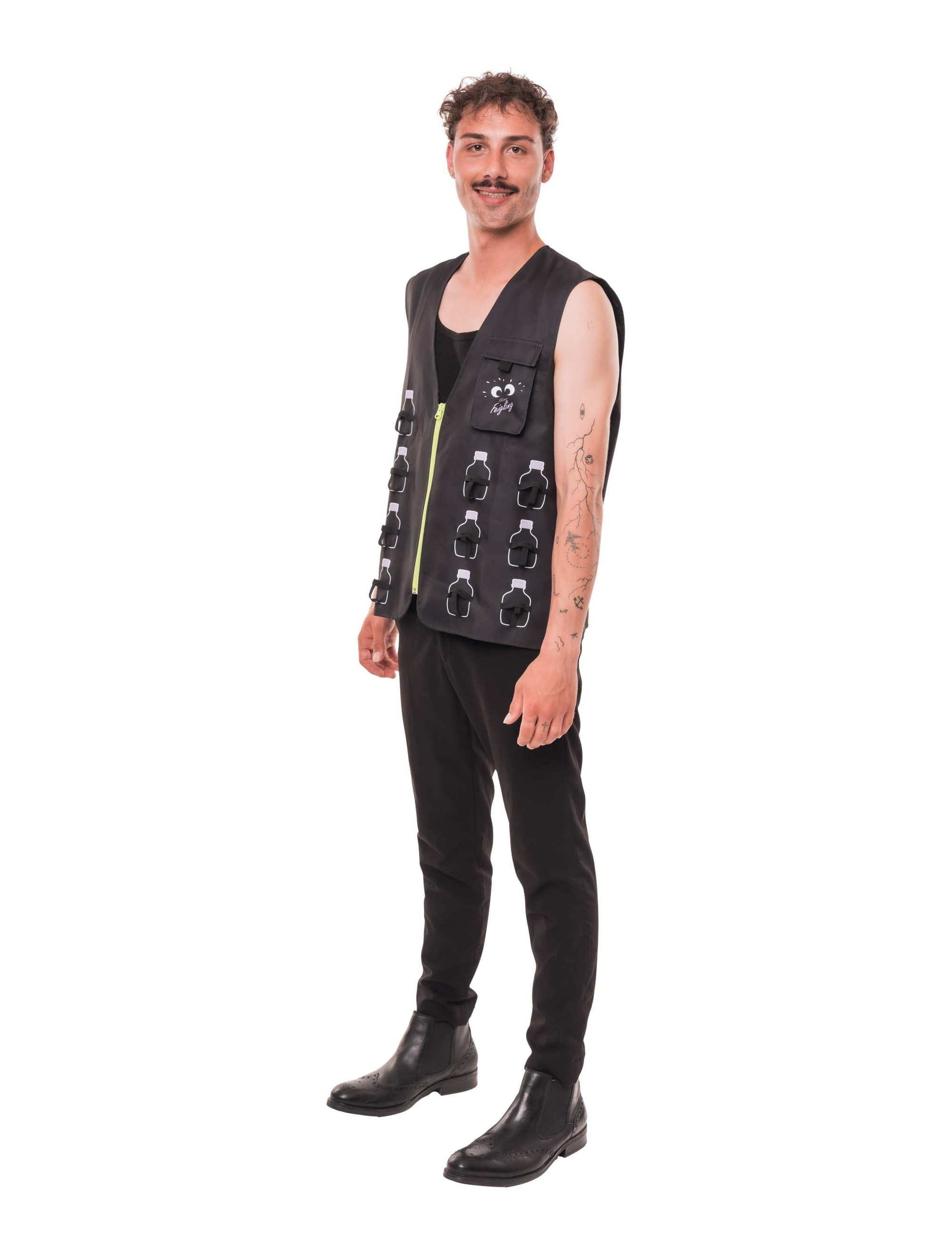 Weste Shot Halterung Kleiner Feigling Herren schwarz L/XL