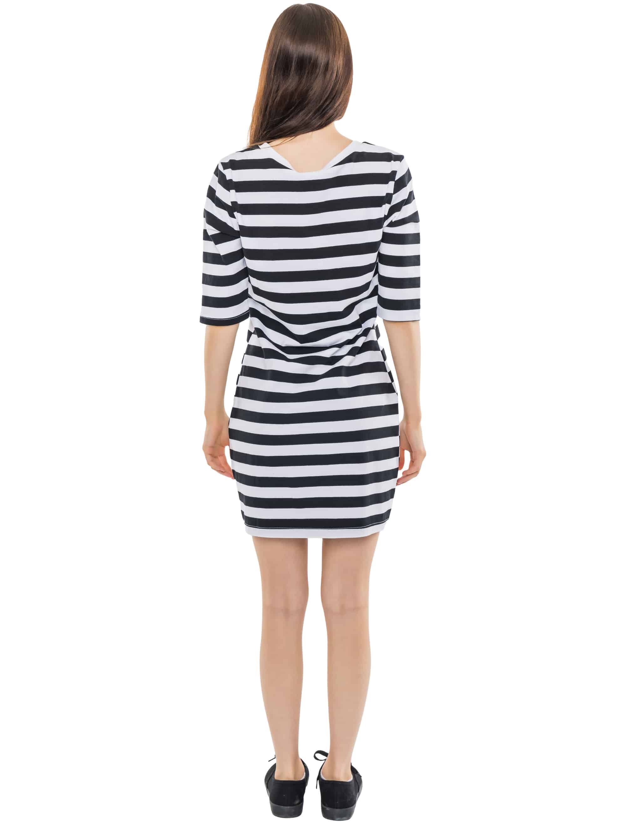 Kleid Gefangene Damen schwarz/weiß L-XL