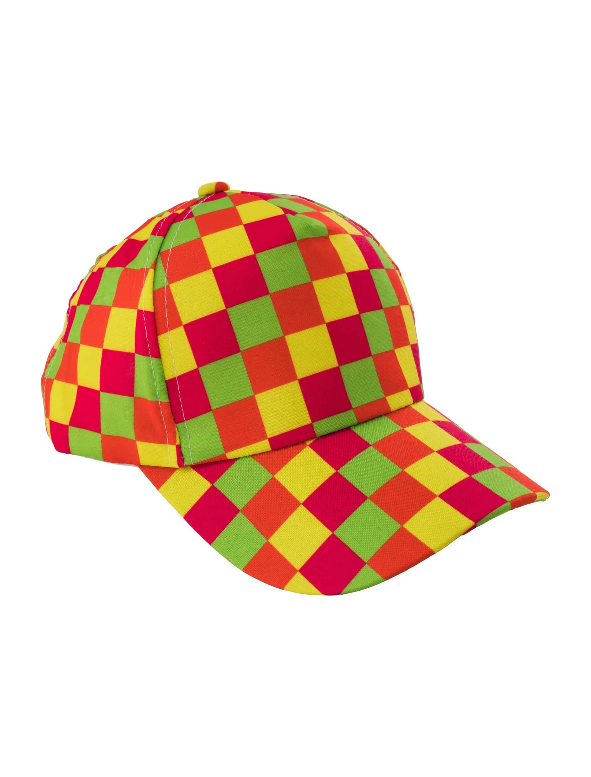 Baseballcap Schachbrett Neon bunt one size
