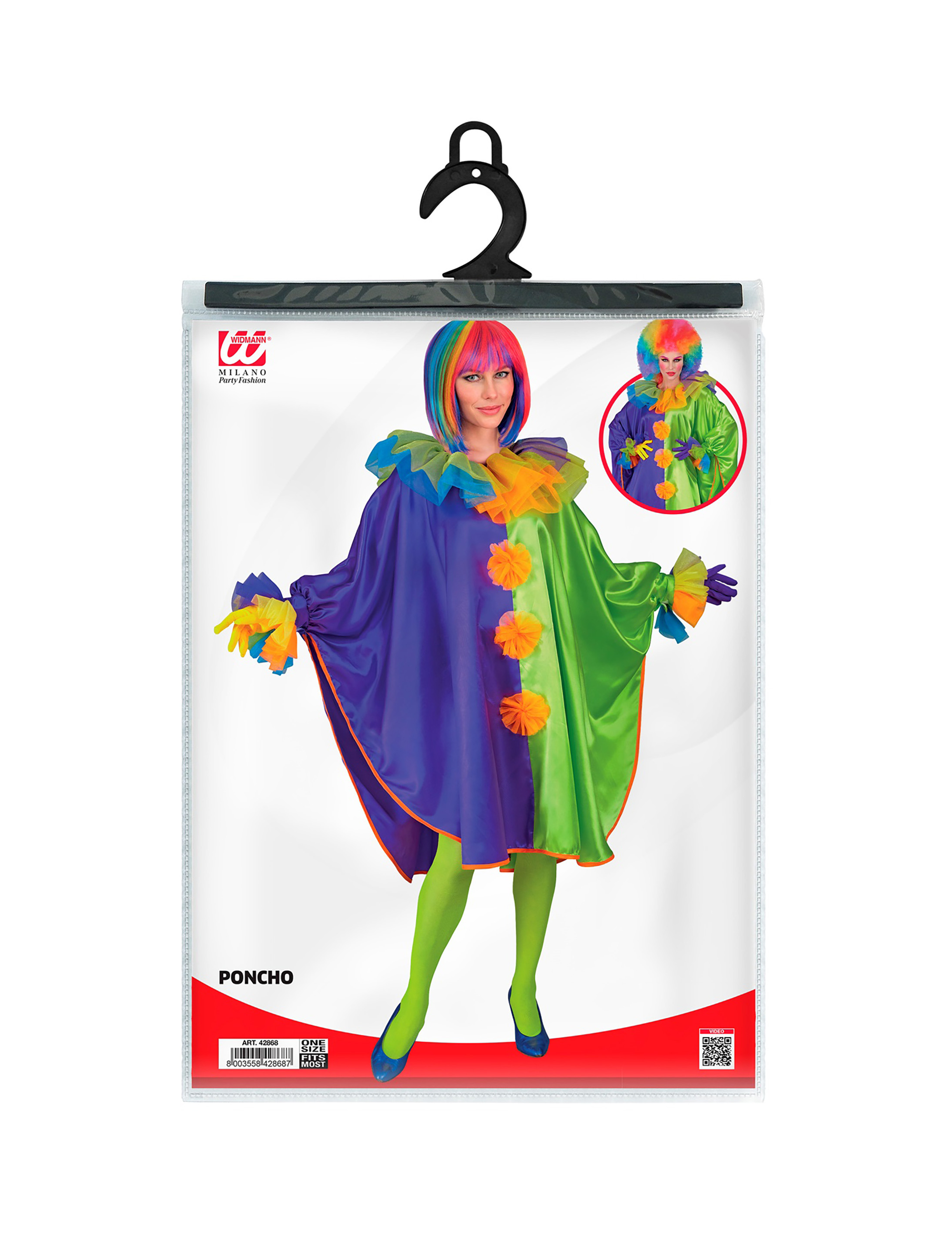 Poncho Clown bunt one size