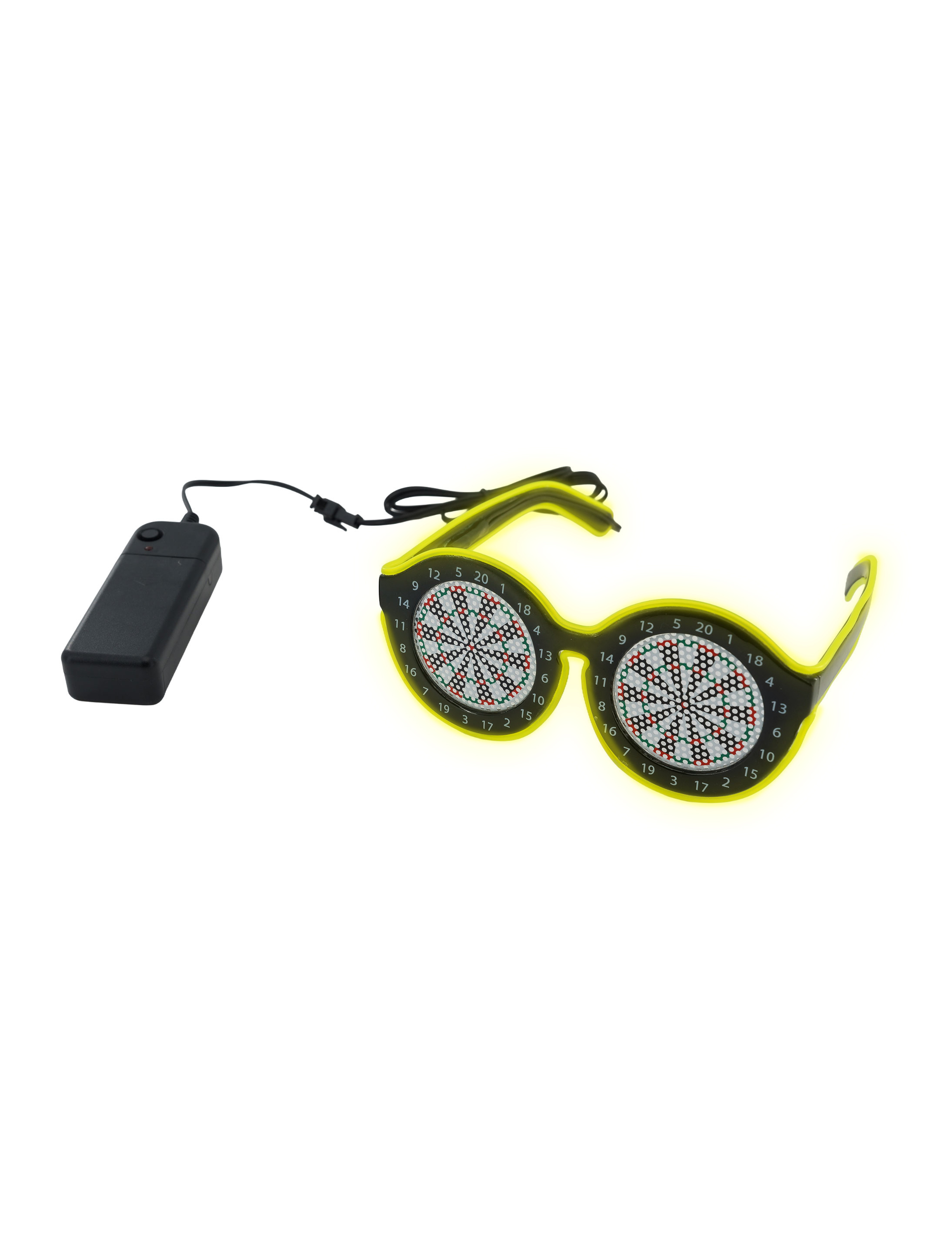 LED Brille Darts gelb