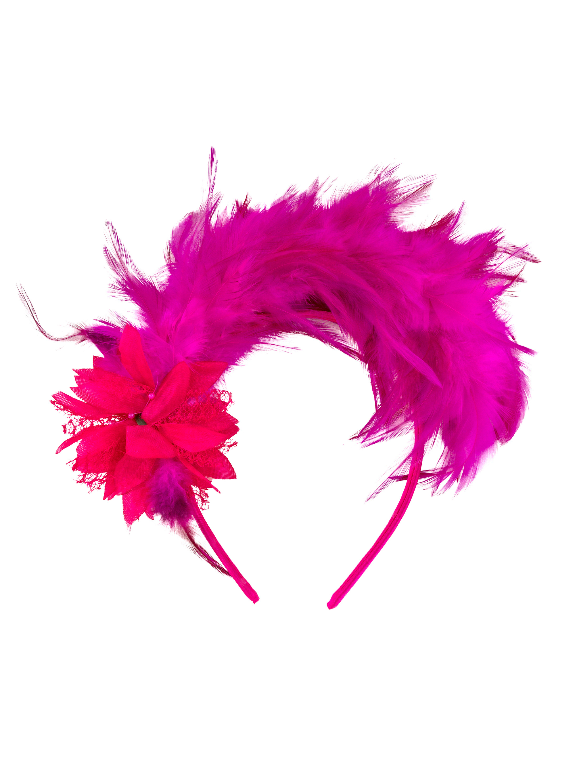Haarreif mit Federn pink