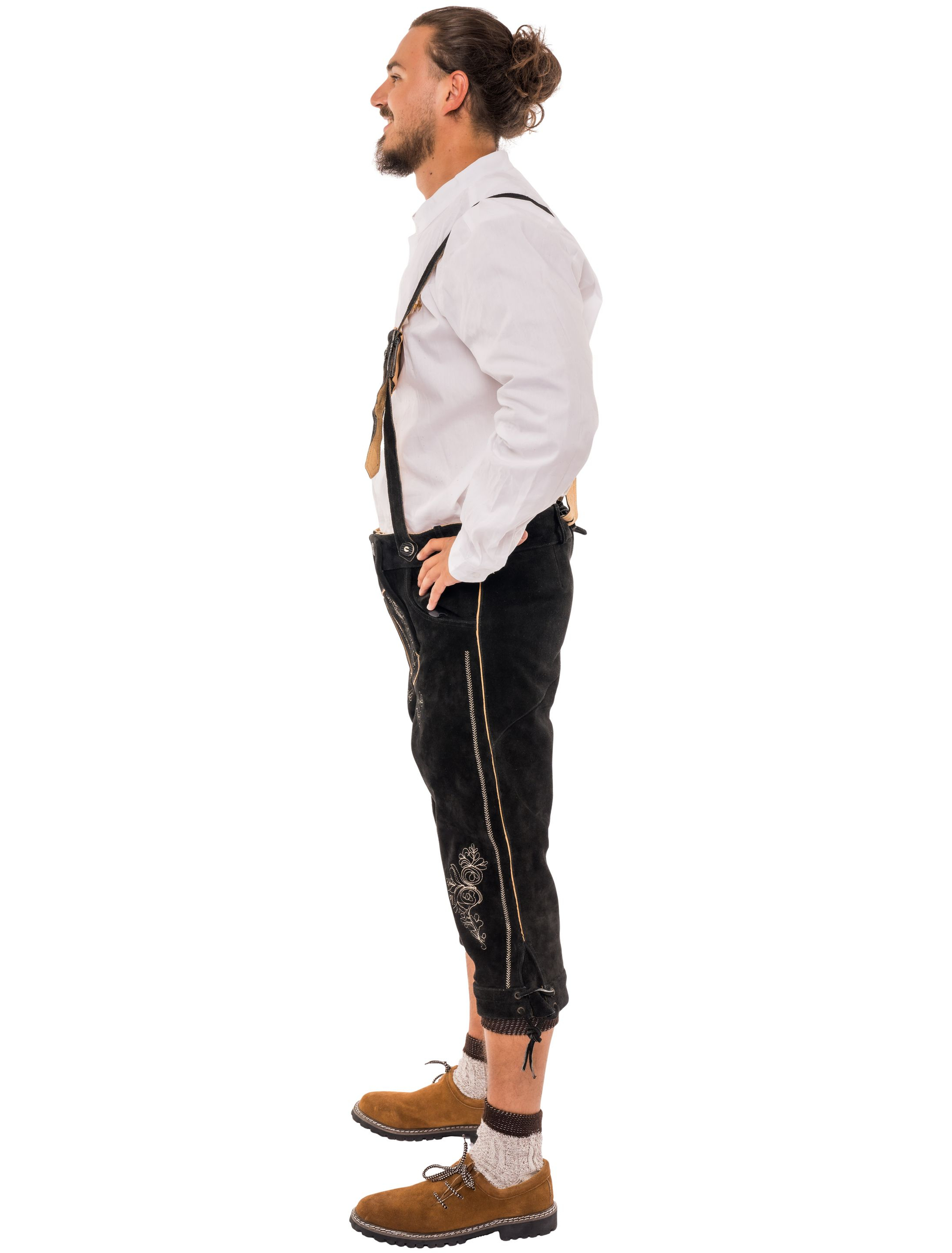 Lederhose Josef 3/4 lang Herren schwarz L