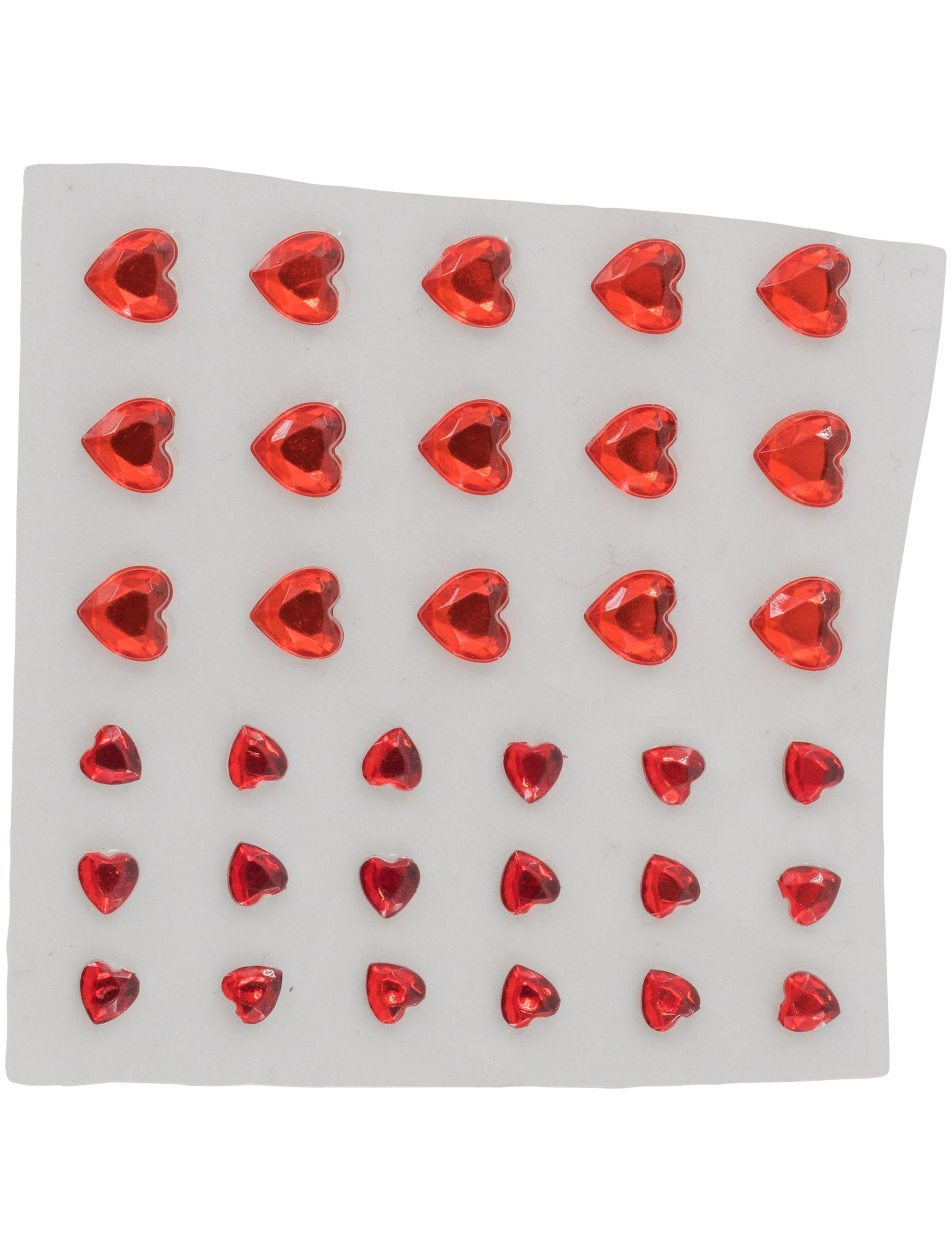 Gesichtsstrasssteine Herz rot