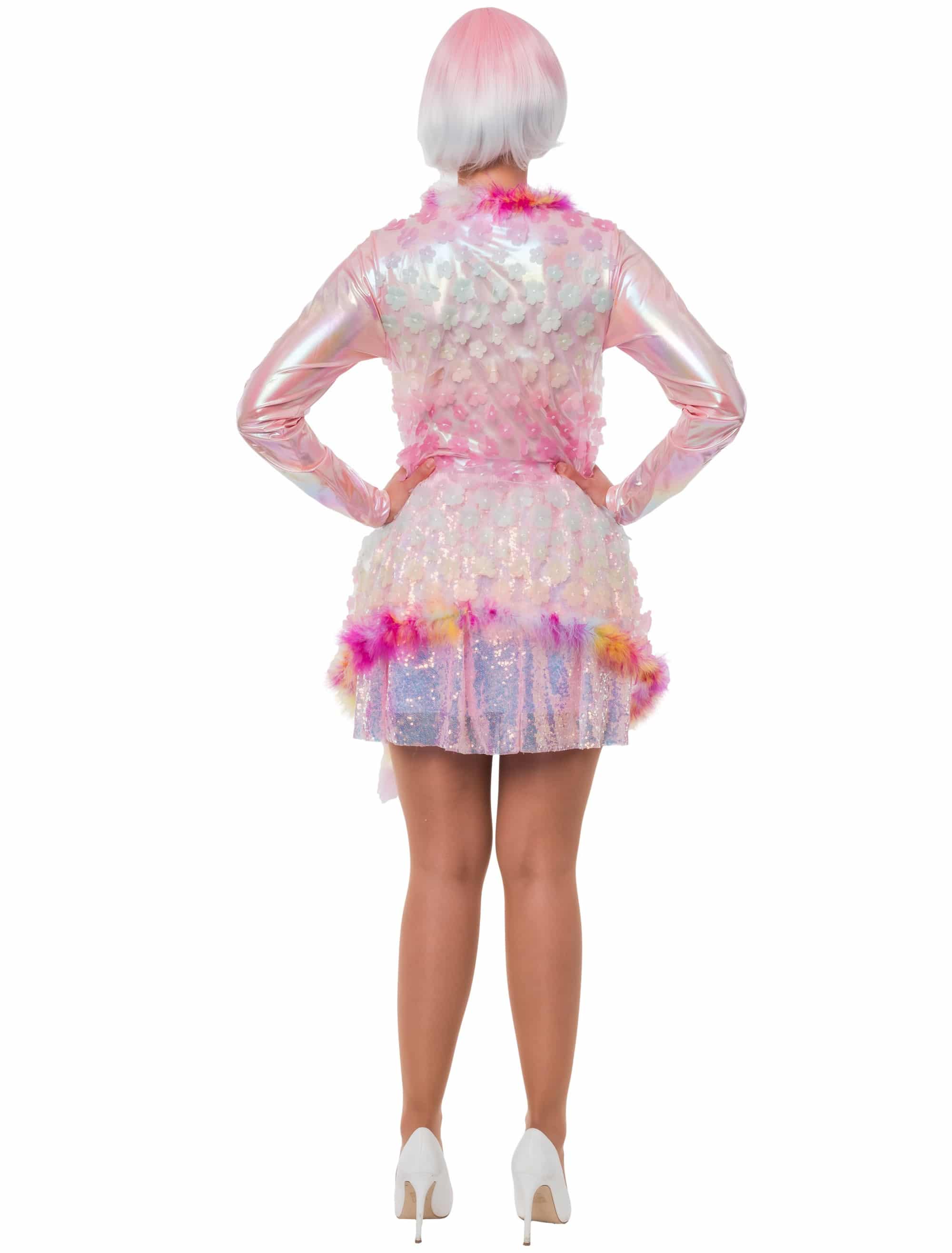 Weste lang Schmetterlinge Damen rosa S/M
