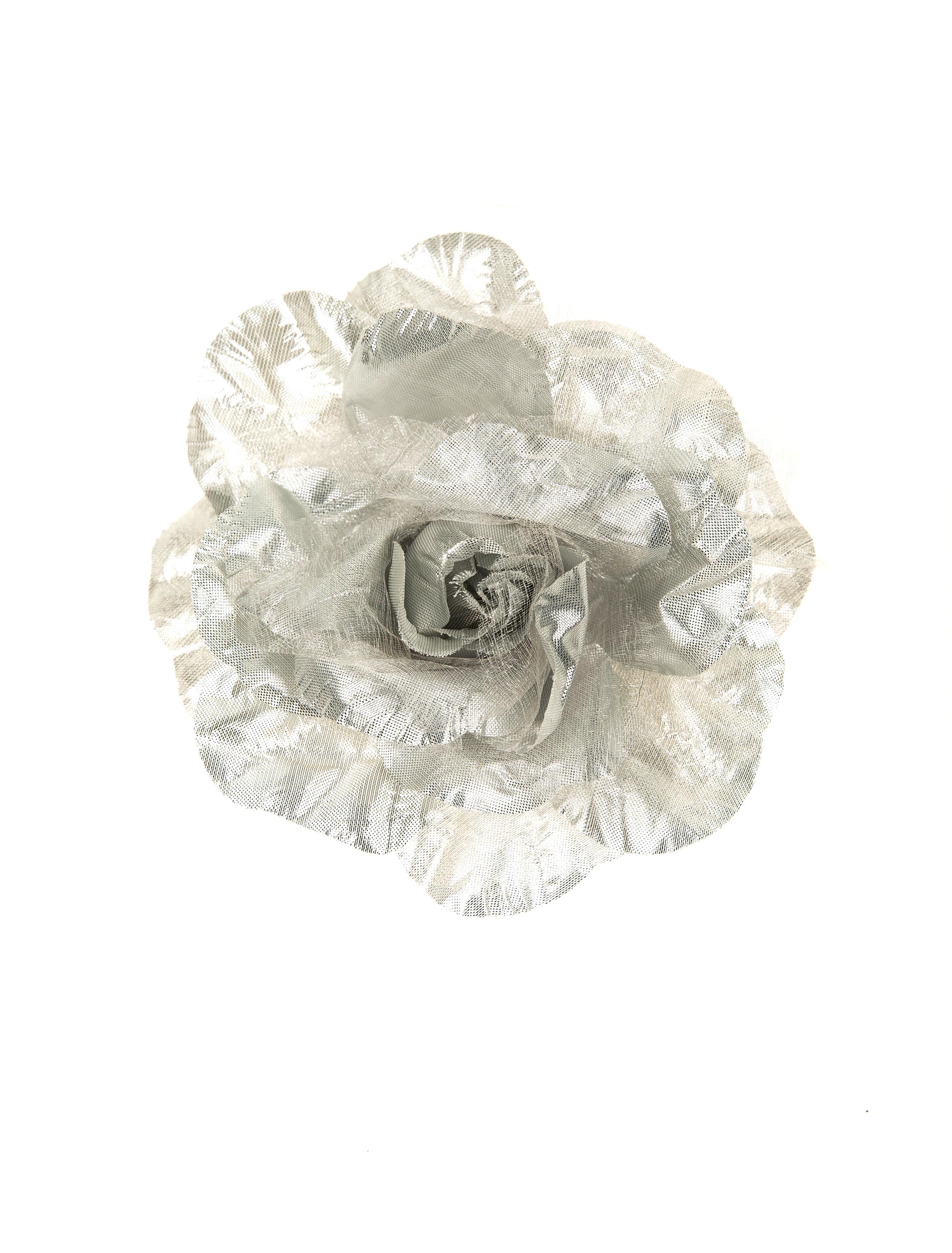 Ansteckblume einfach silber