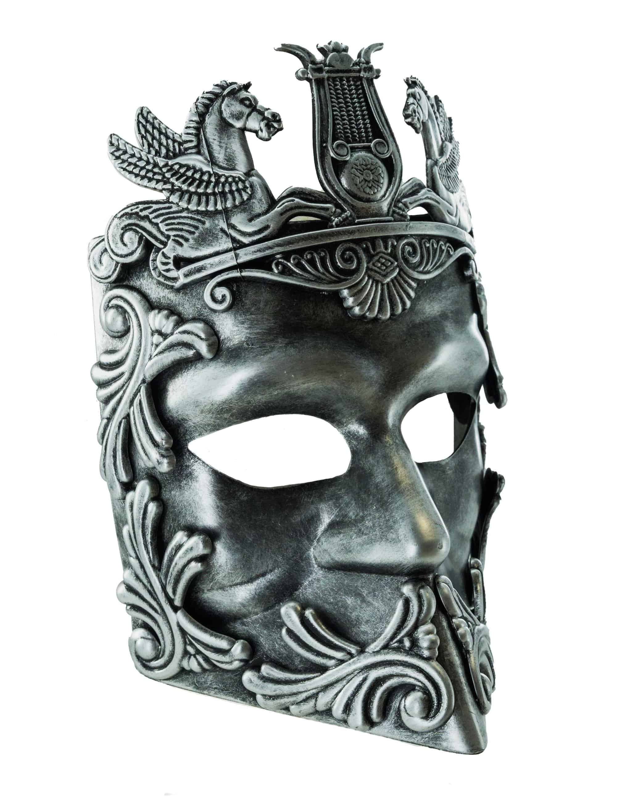 Maske Krieger grau