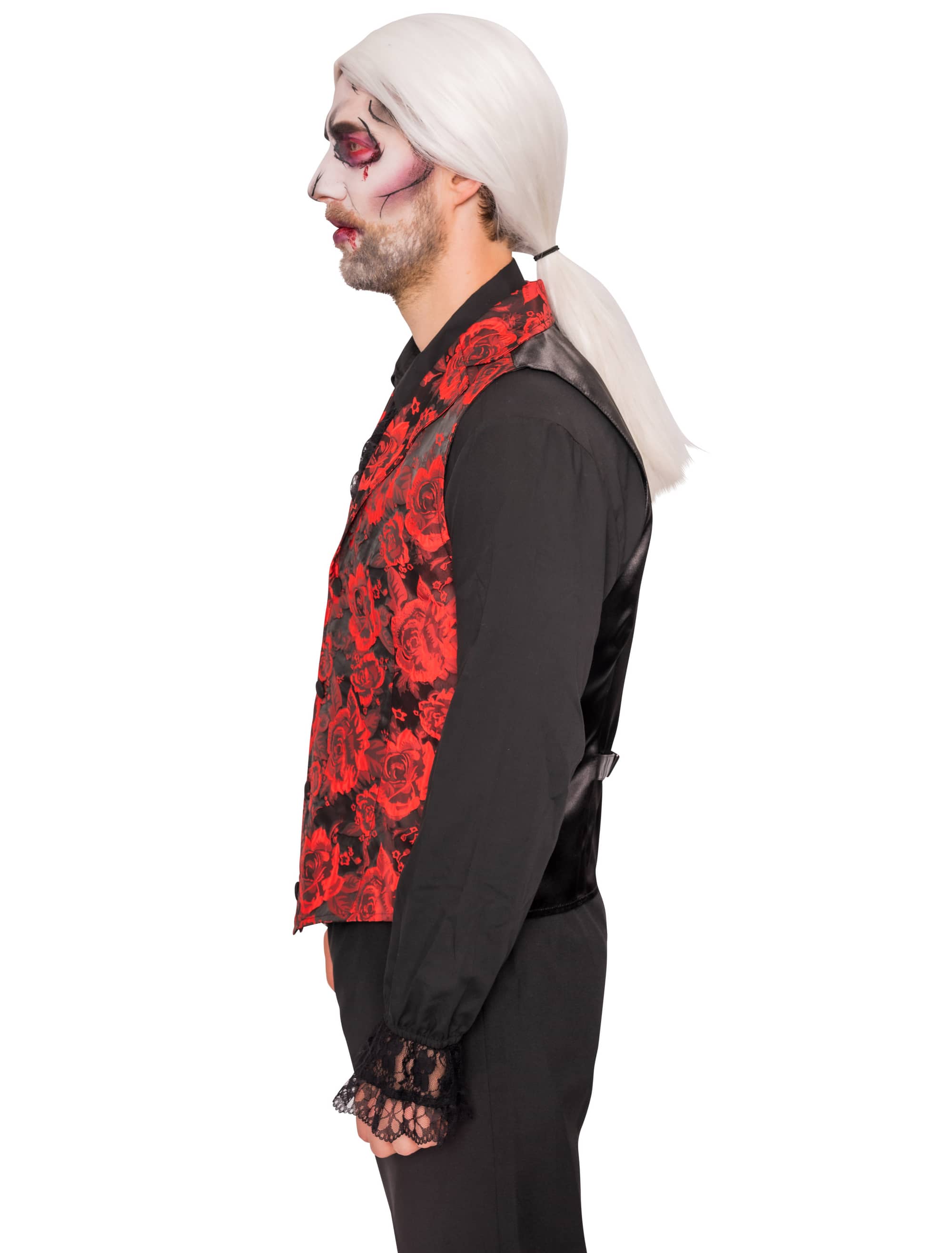 Weste mit Rosen Herren rot XL