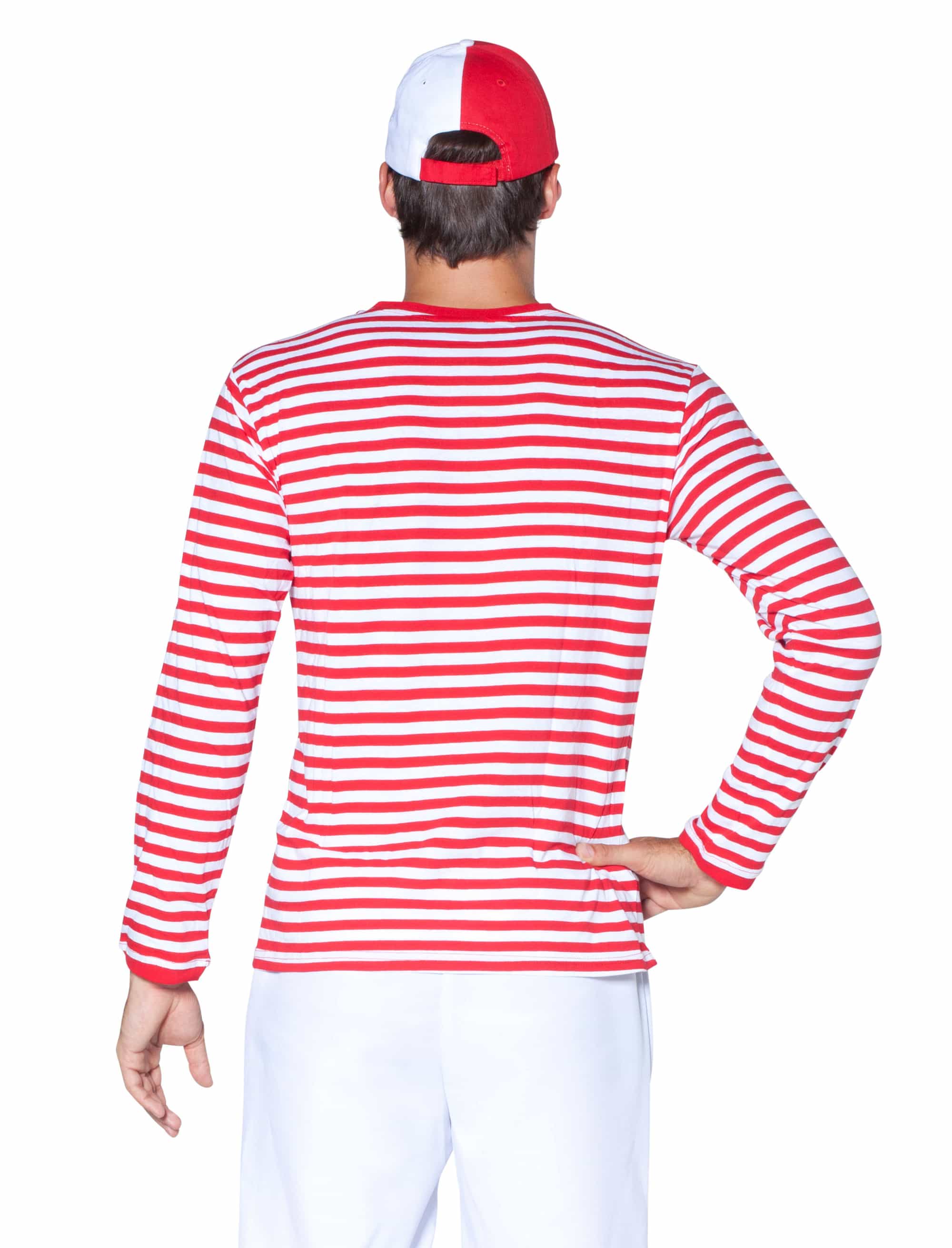 Ringelpulli langarm Unisex rot/weiß XS