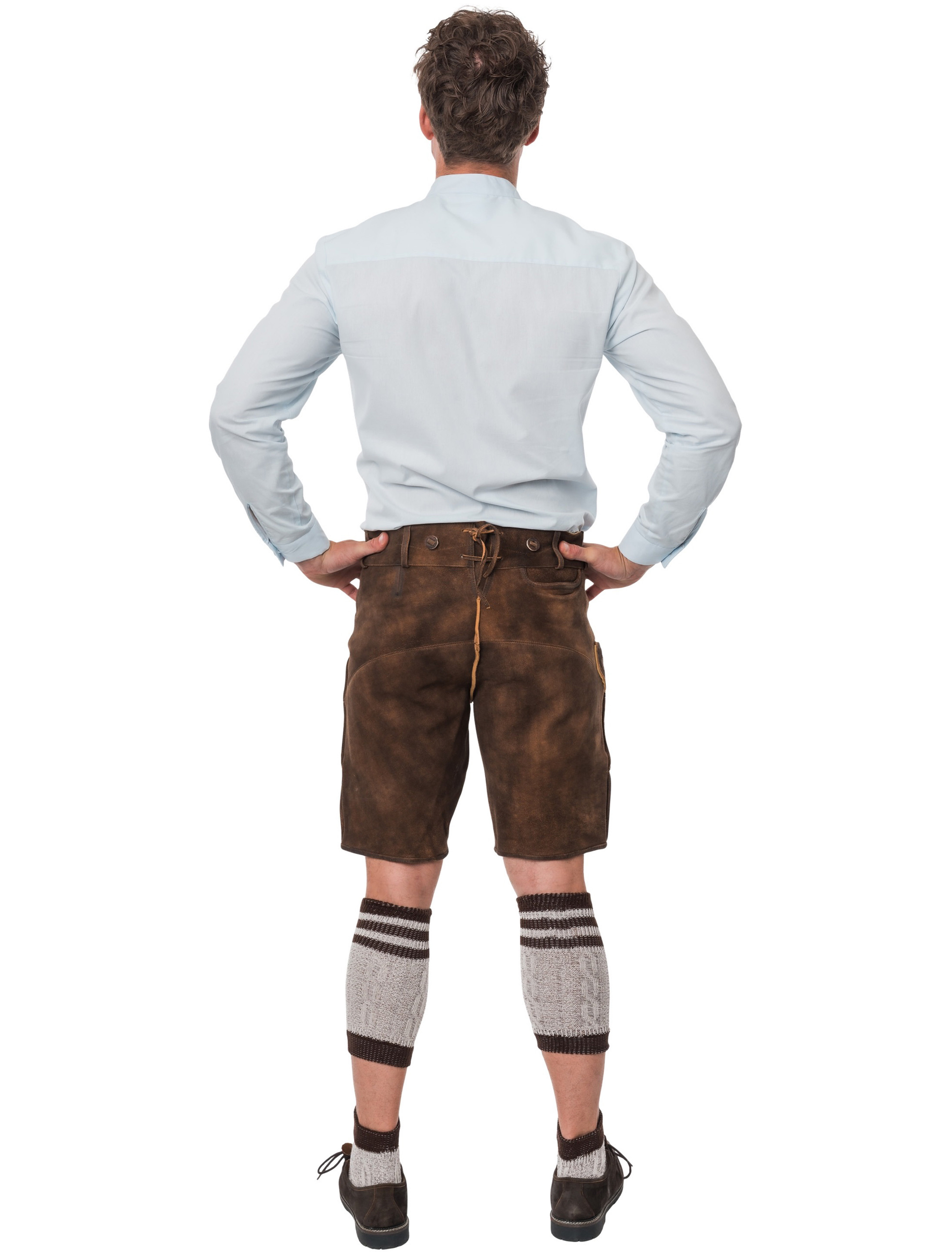 Lederhose kurz mit Hirsch Herren braun 2XL