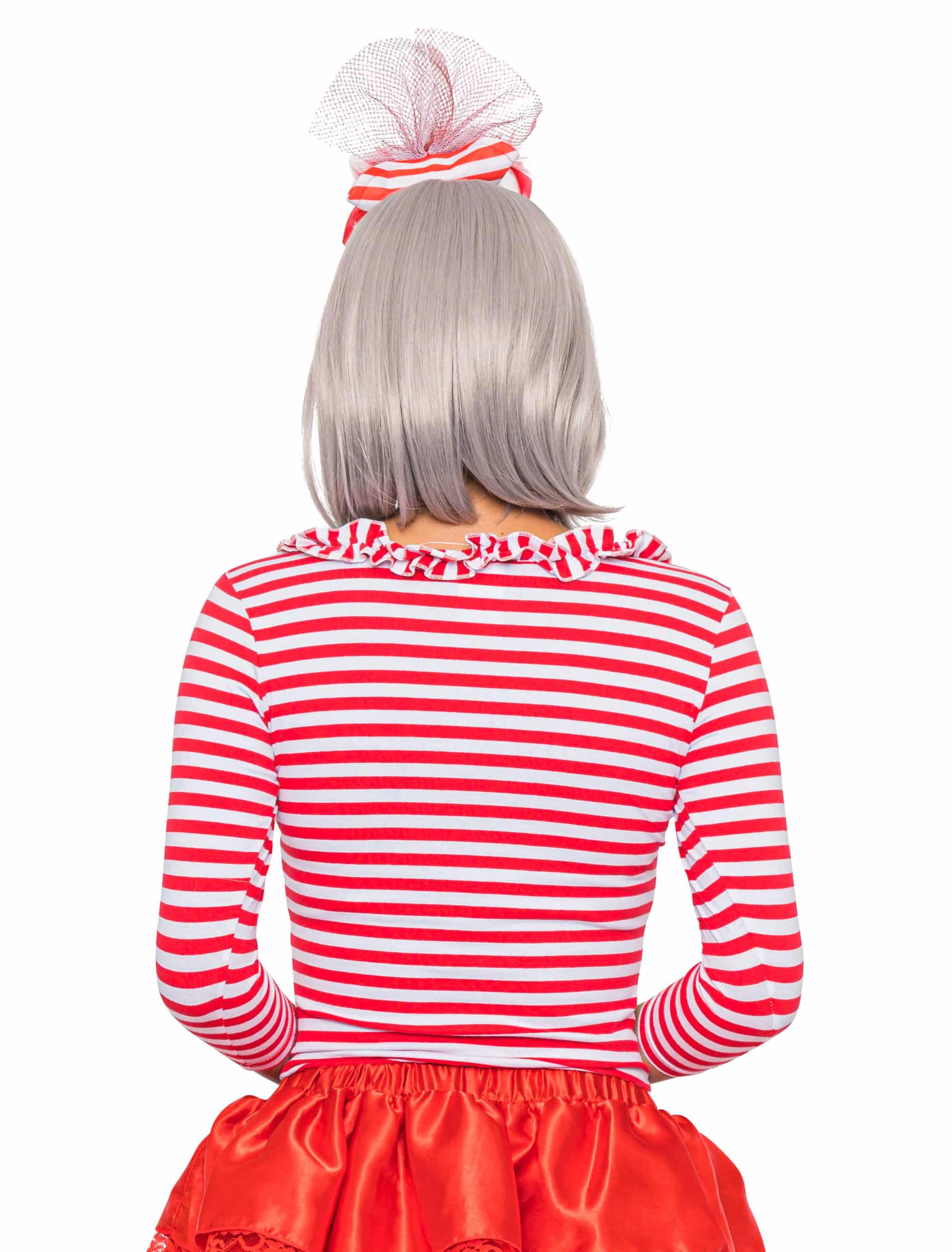 Shirt mit Fliege Damen rot/weiß L