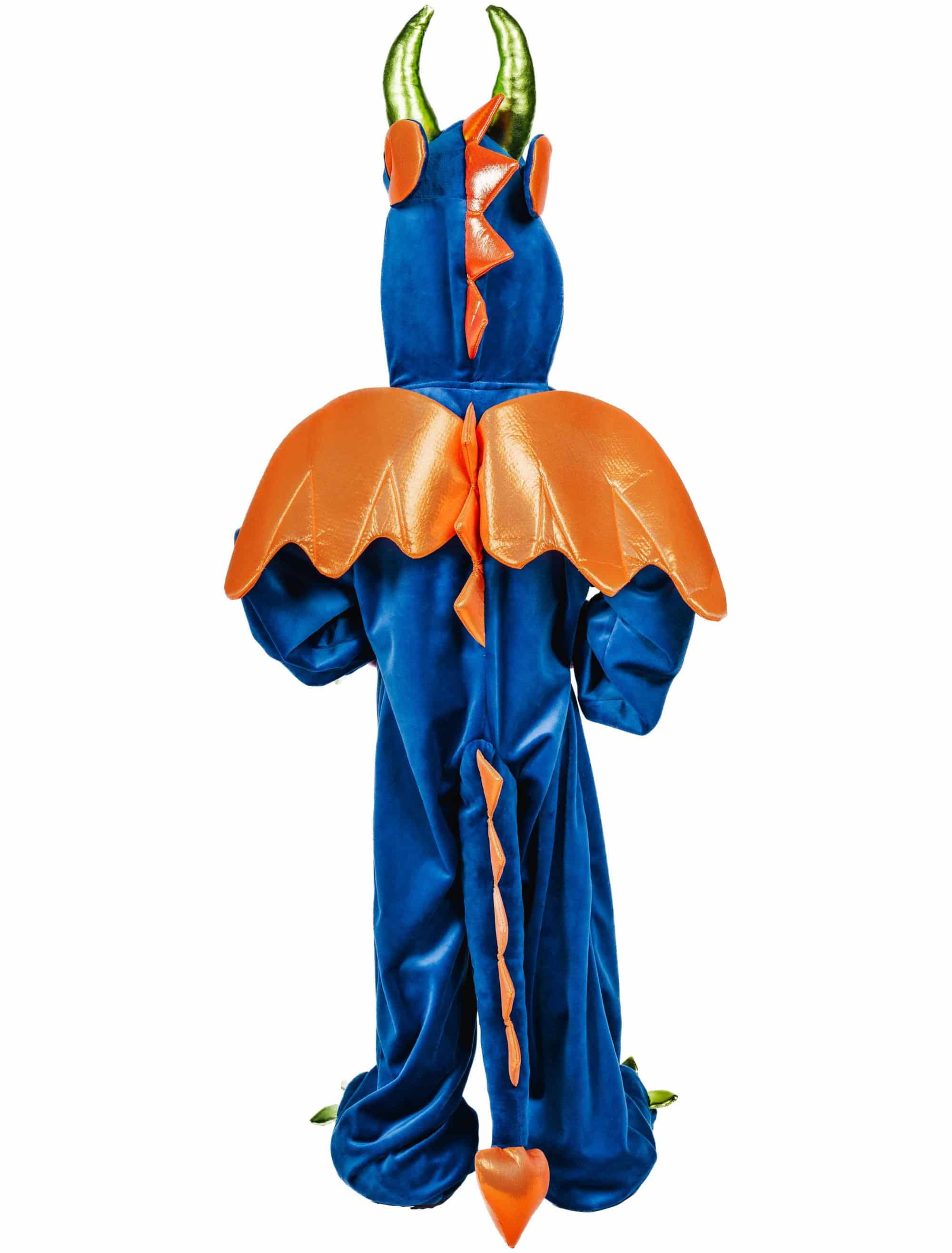 Overall Plüsch Drache Kinder blau 98/104