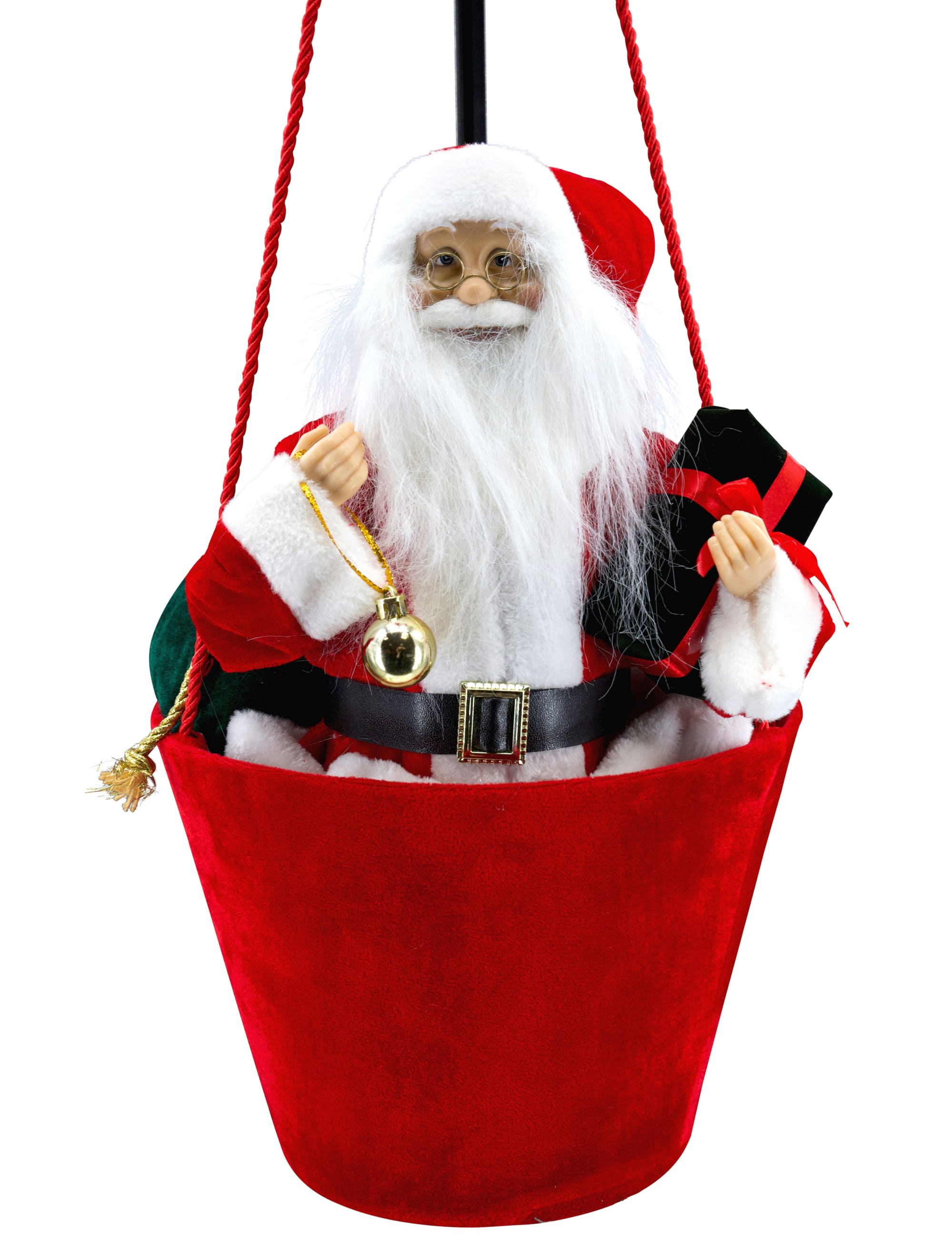 Weihnachtsmann im Heißluftballon