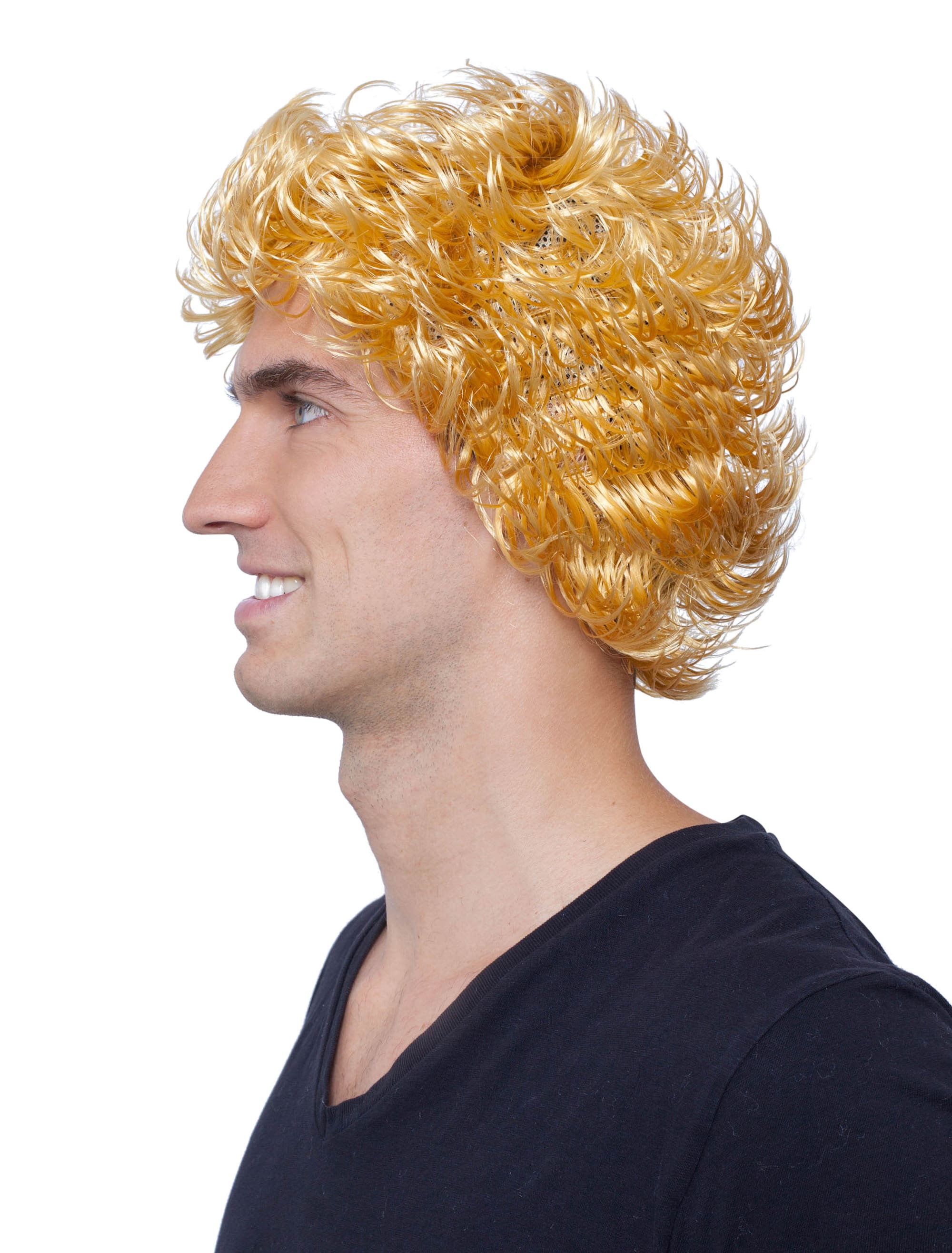 Perücke kurze wilde Locken blond