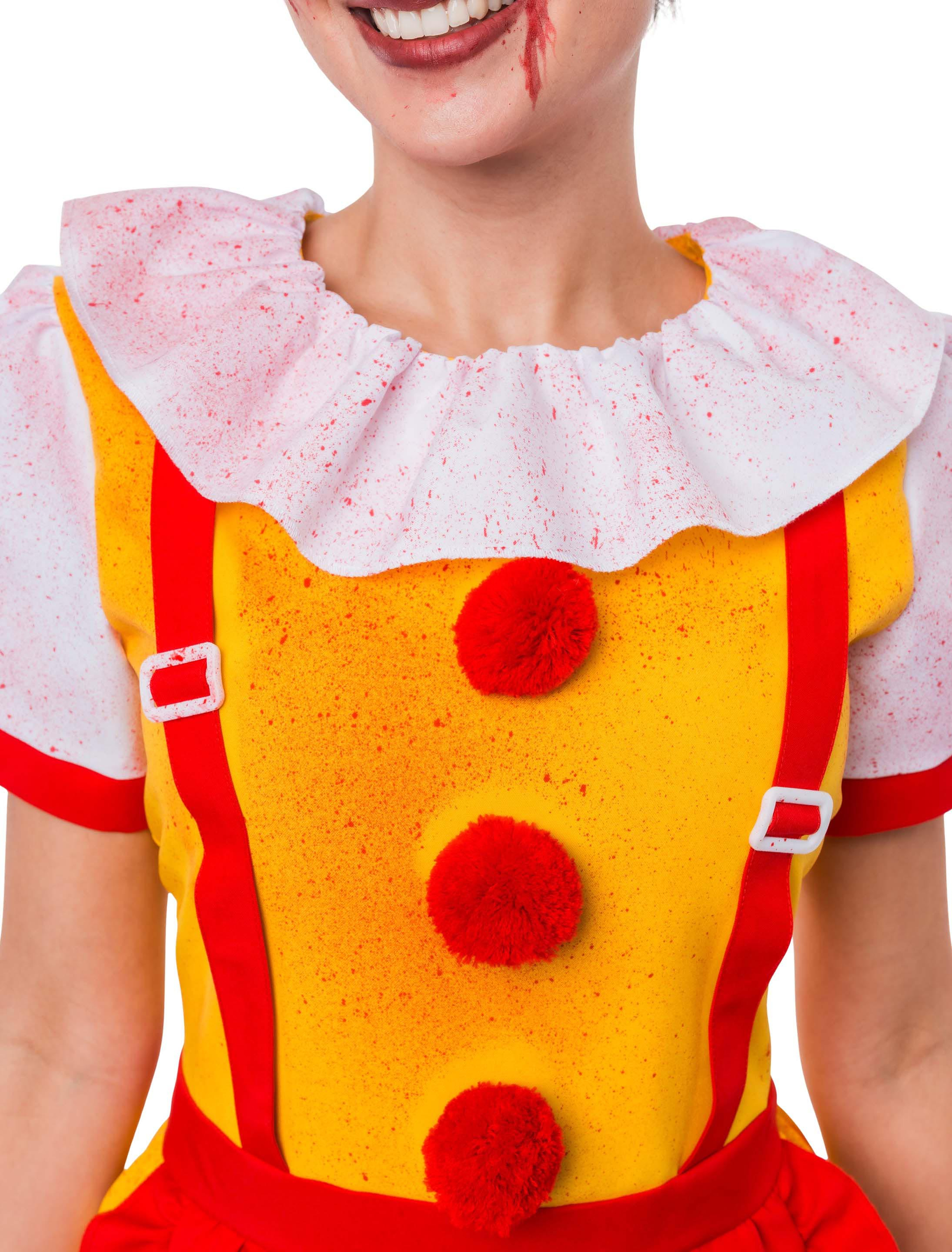 Kleid Horrorclown Fast-Food Damen rot/gelb S