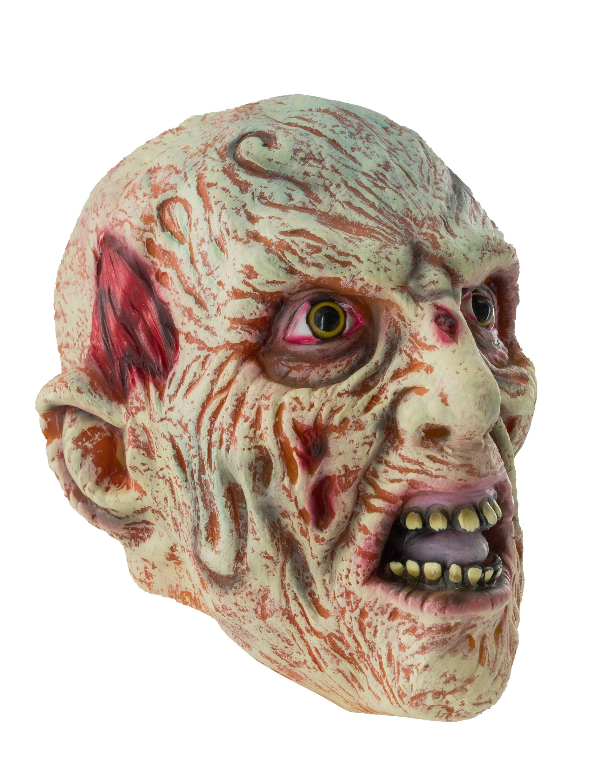 Latexmaske verbranntes Gesicht beige/rot