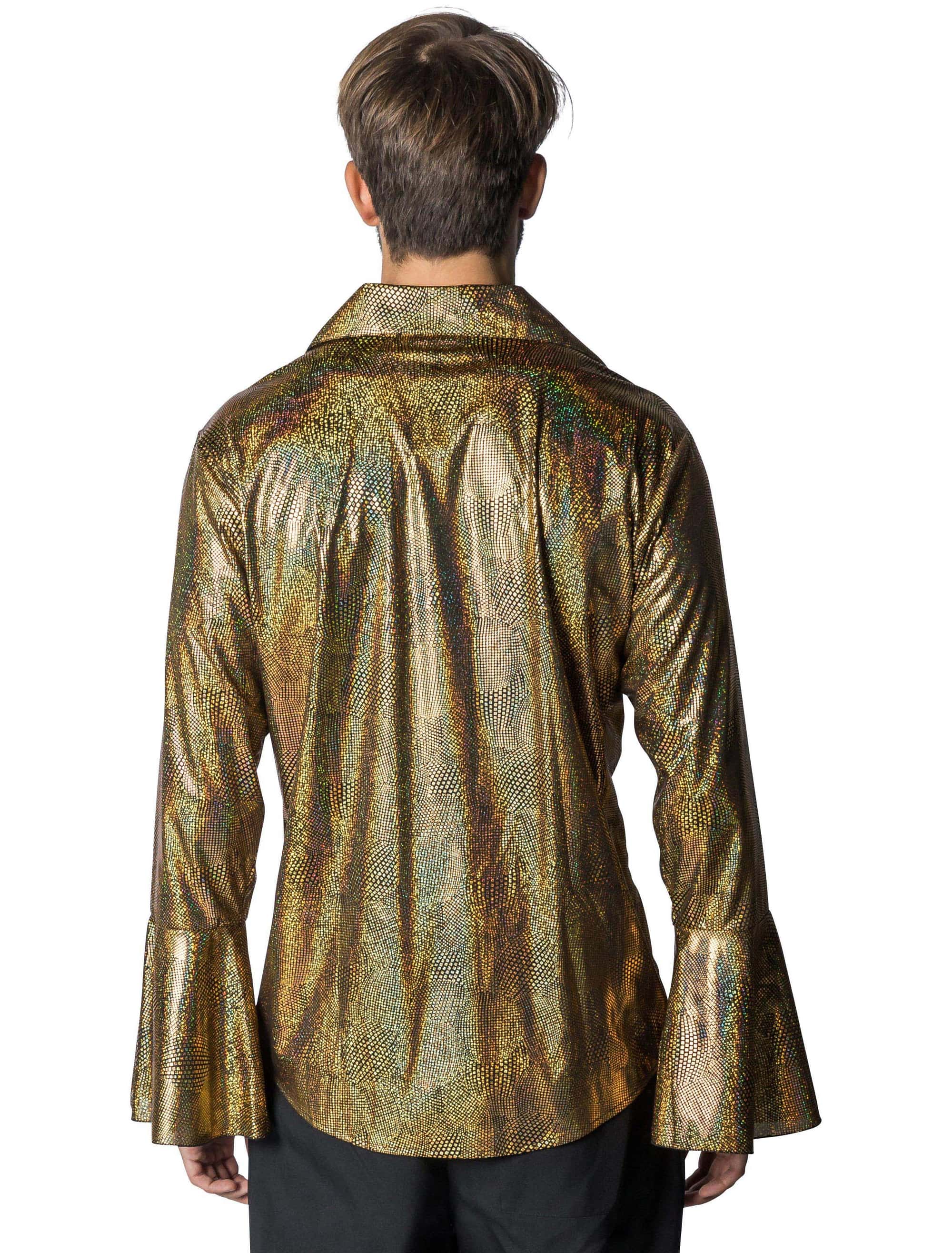 Hemd Disco Herren gold 4XL/5XL