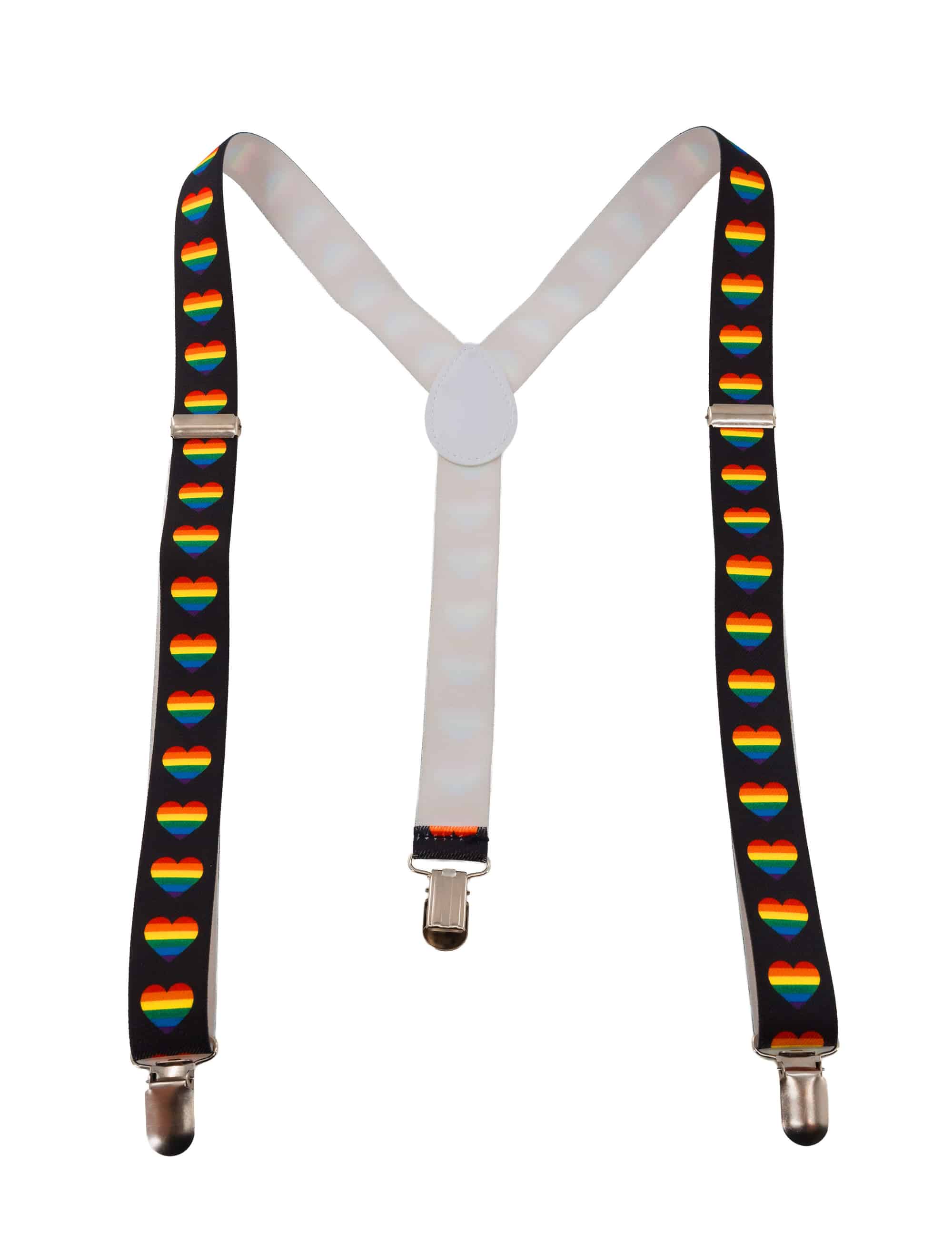 Hosenträger Herzen rainbow