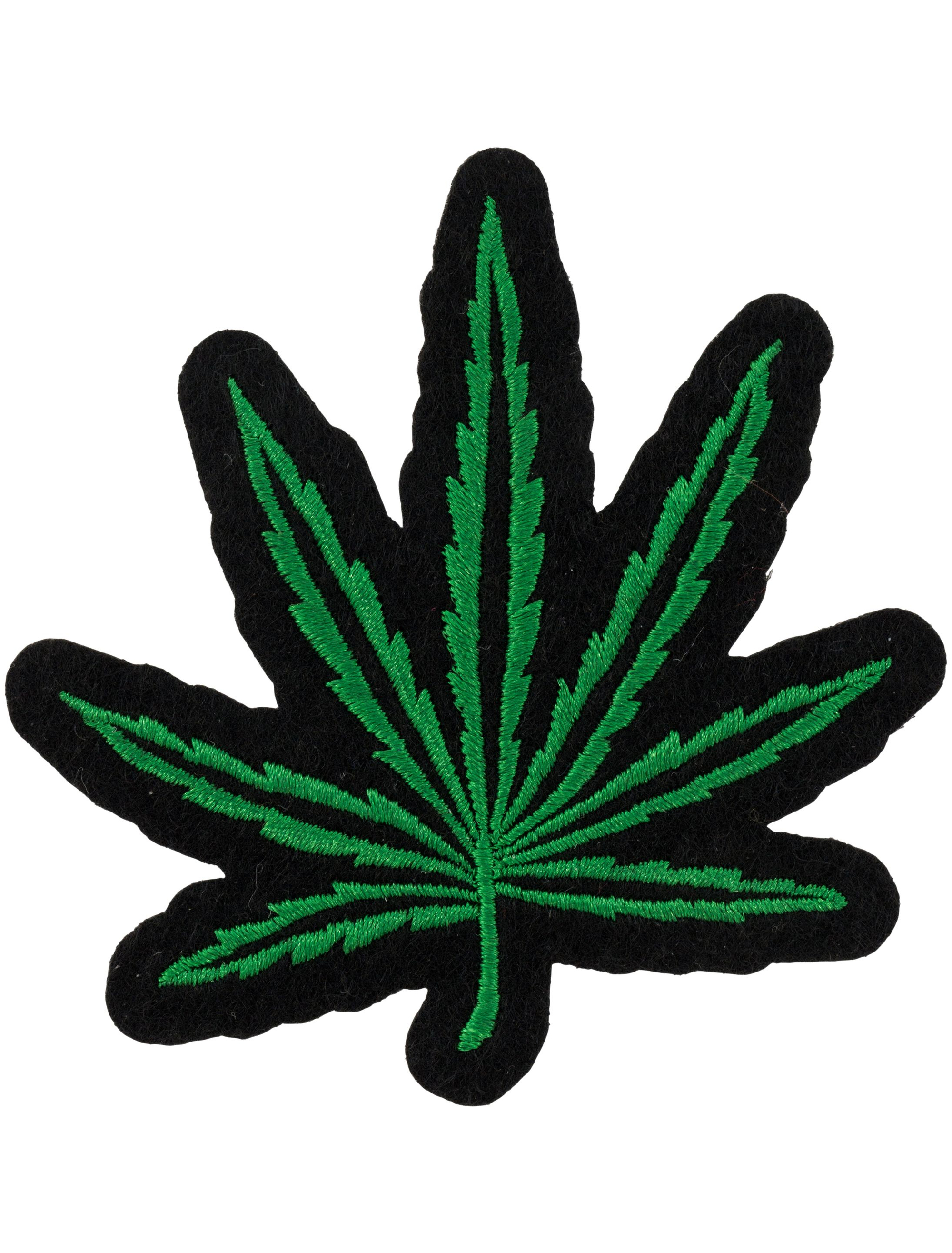 Bügelpatch Cannabis 8cm grün