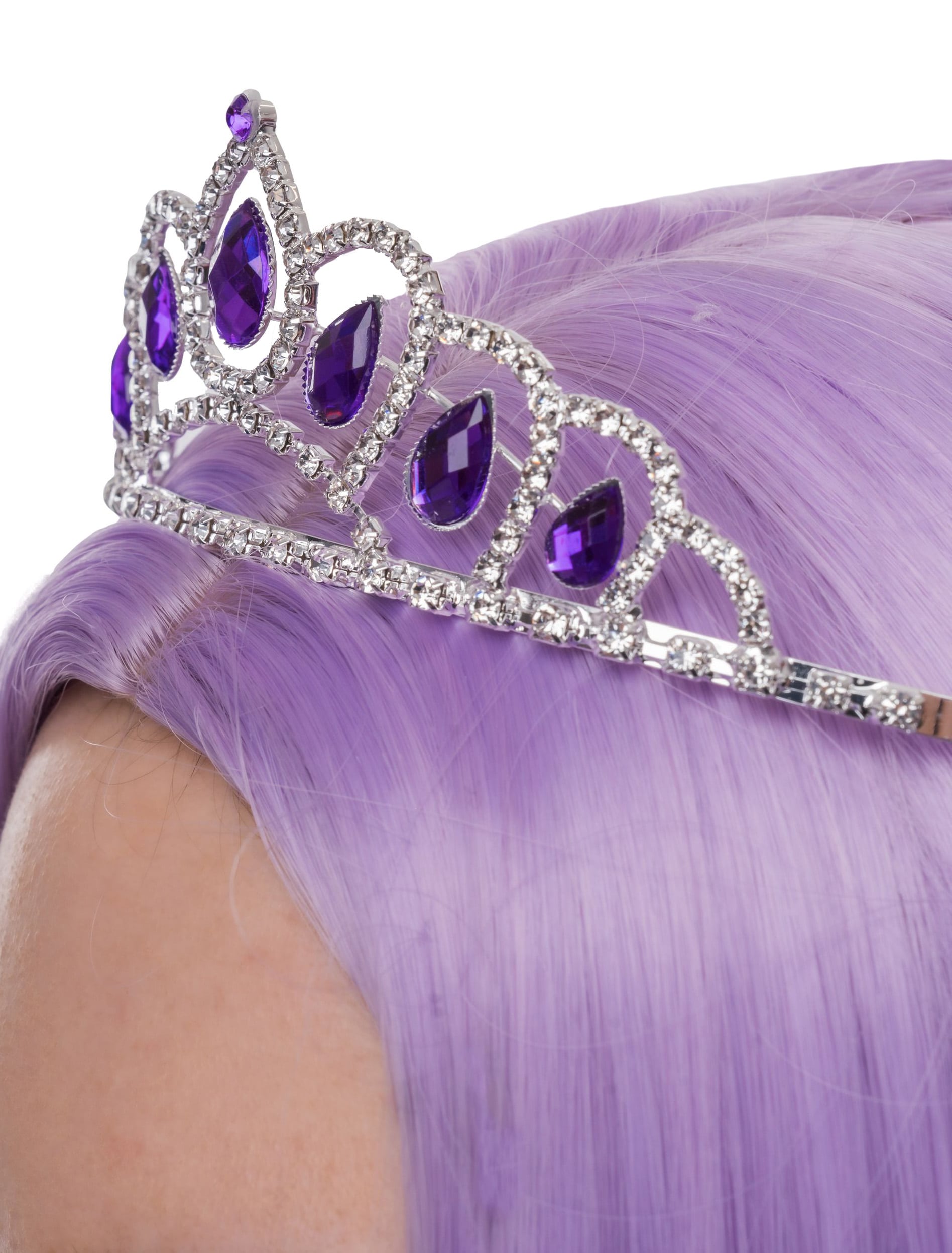 Diadem Katharina mit Kristall Damen lila/silber