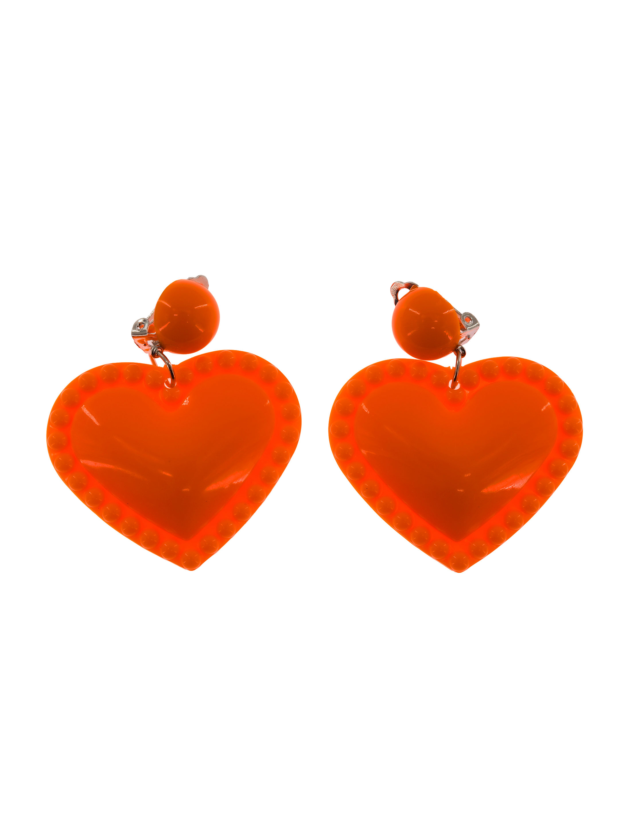 Ohrclips Herz orange