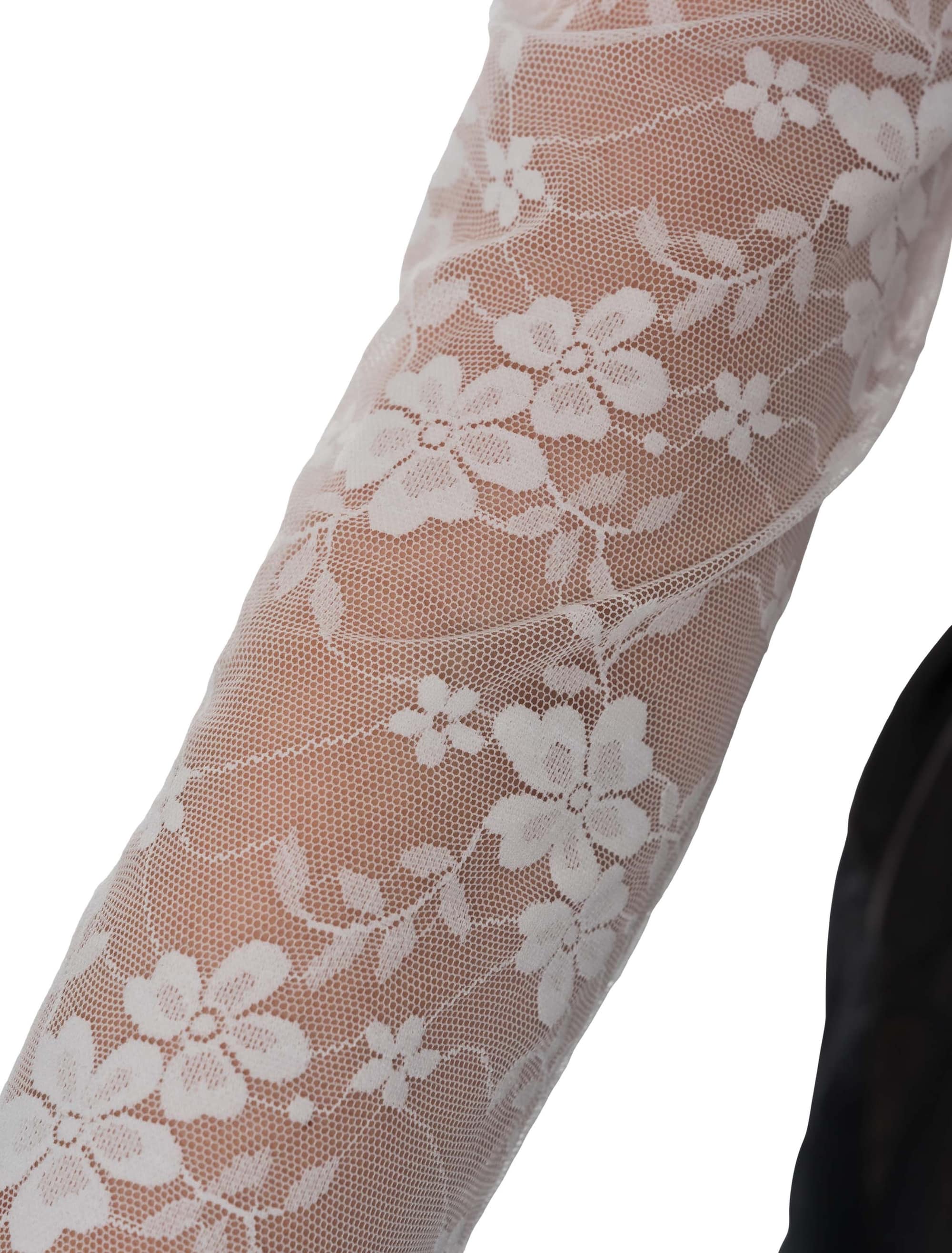 Oberteil Mesh Blumen Damen weiß 42