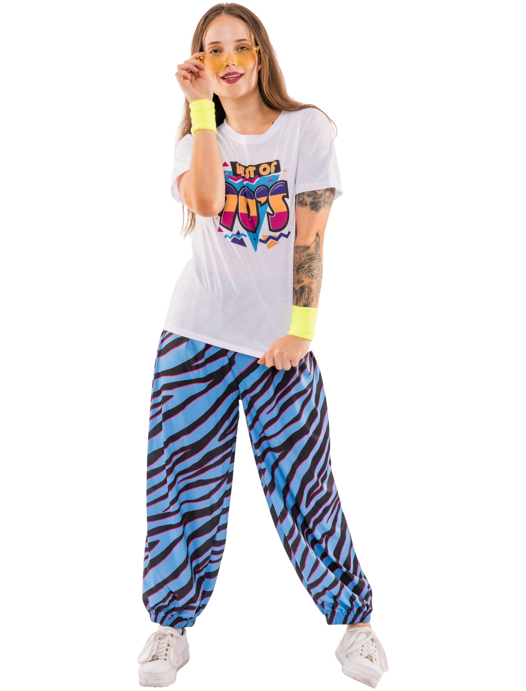 T-Shirt 90er Print weiß L