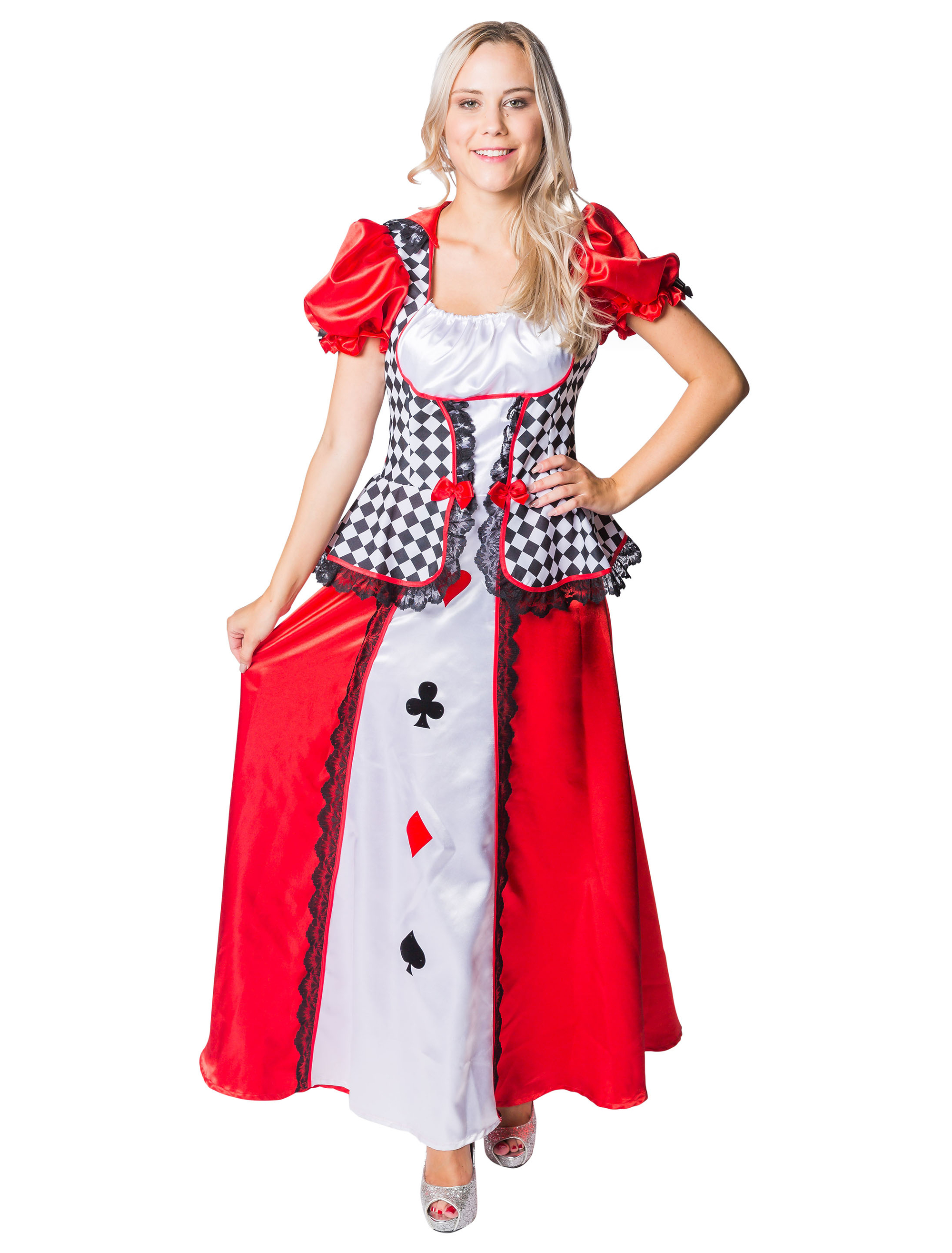 Kleid Kartenspielerin lang Damen bunt S