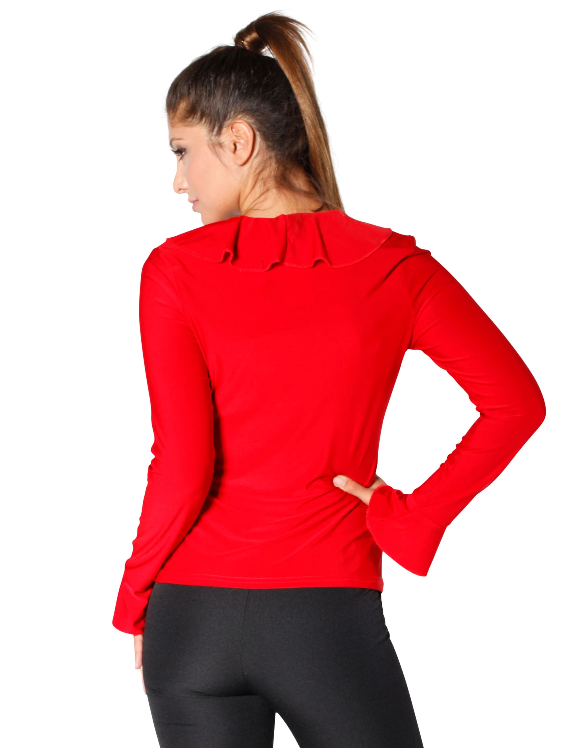 Bluse Jersey rot L
