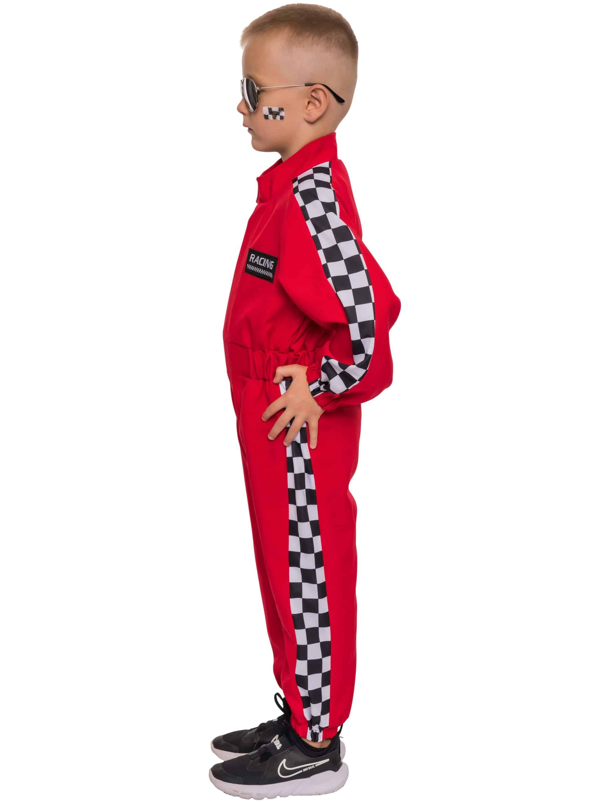 Overall Rennfahrer Kinder rot 152/164