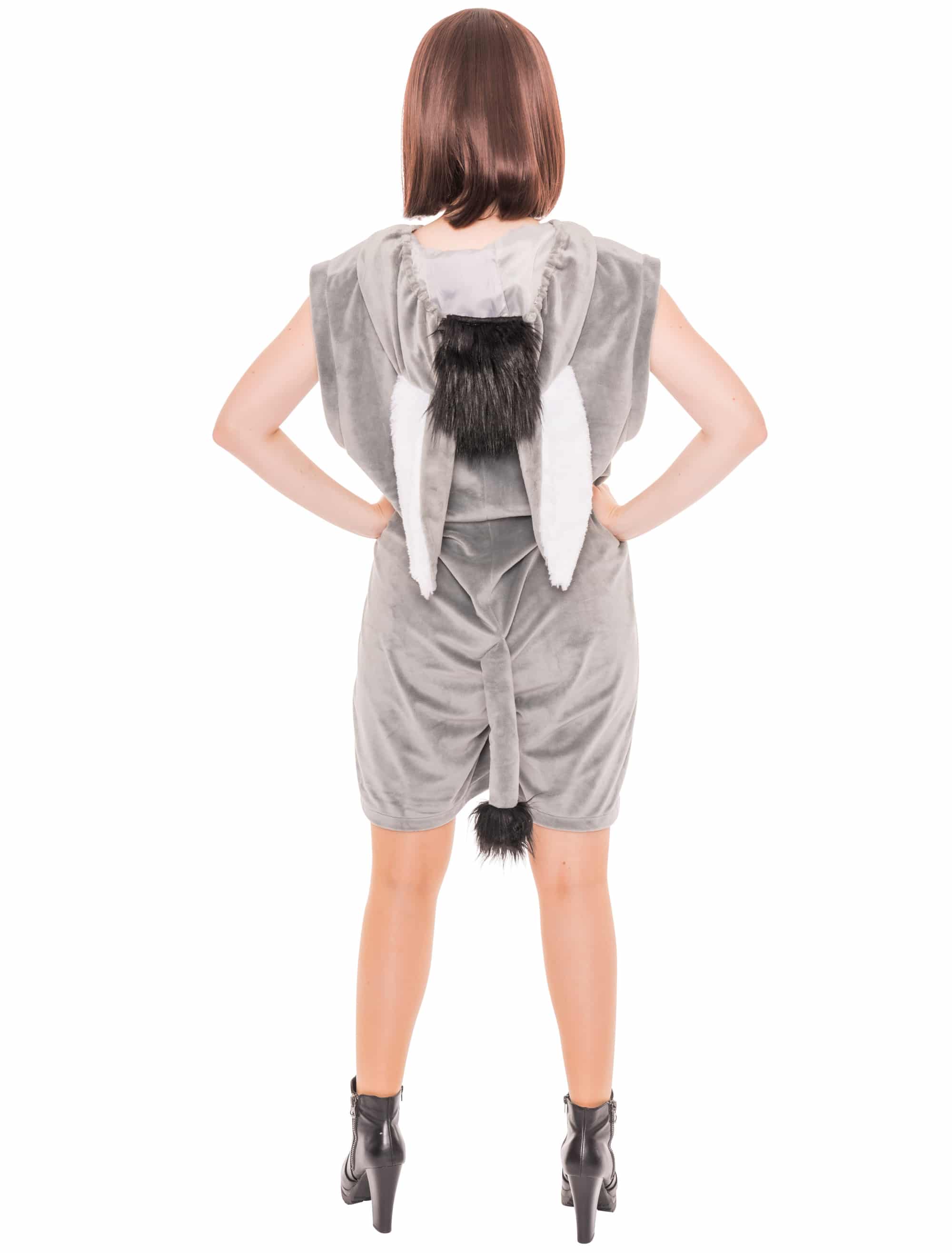 Overall Plüsch Esel kurz Damen grau 34-36