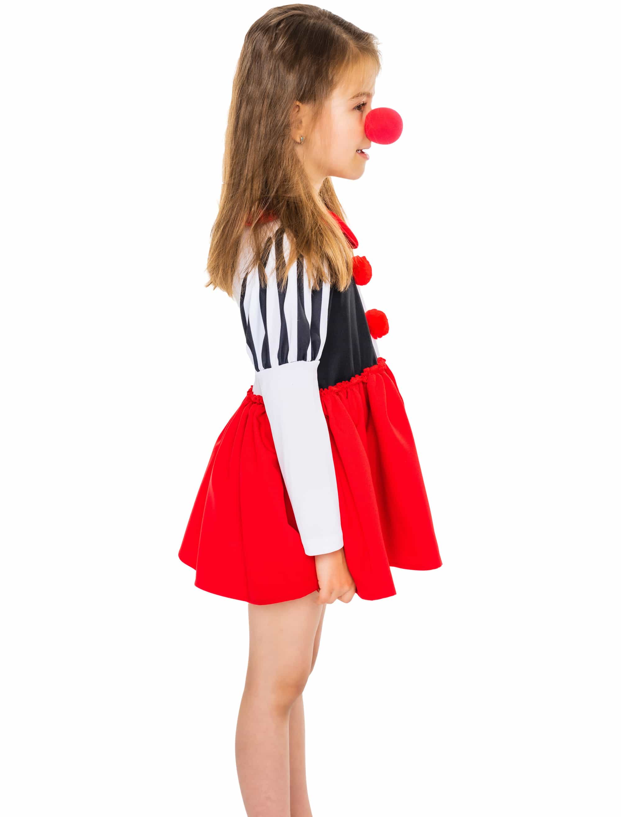 Kleid Clown Kinder schwarz/weiß 140