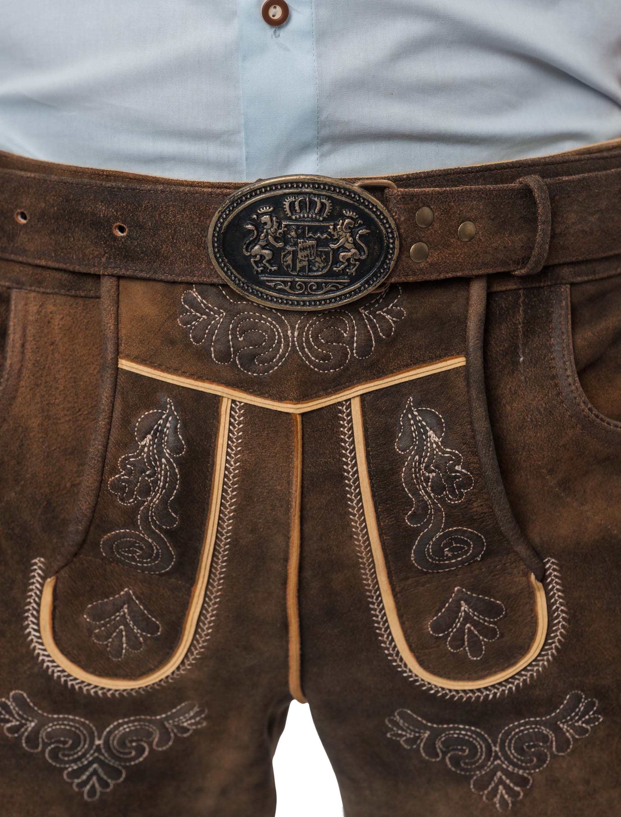 Lederhose Georg kurz Herren dunkelbraun 5XL