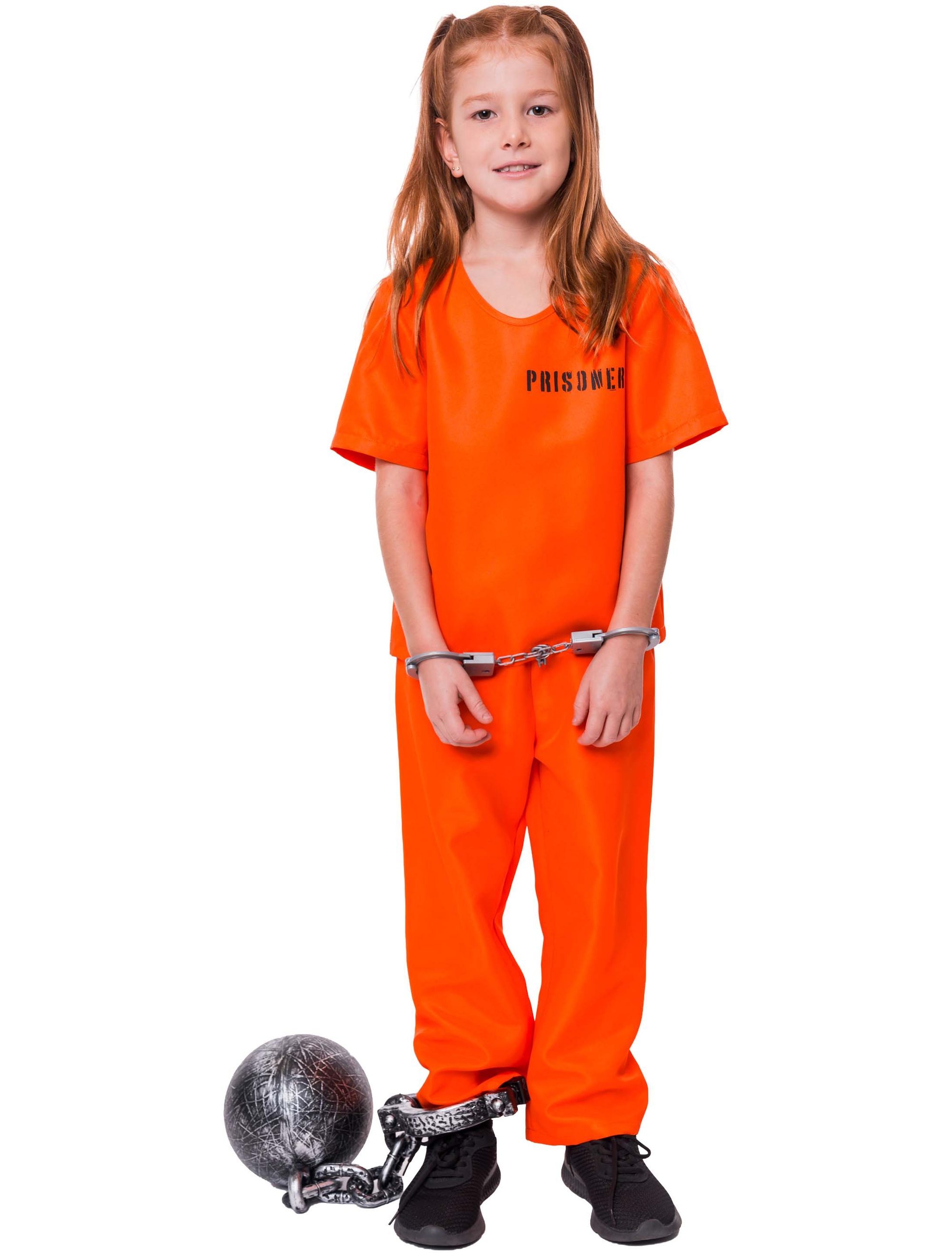 Kostüm Gefangener 2-tlg. Kinder orange 116