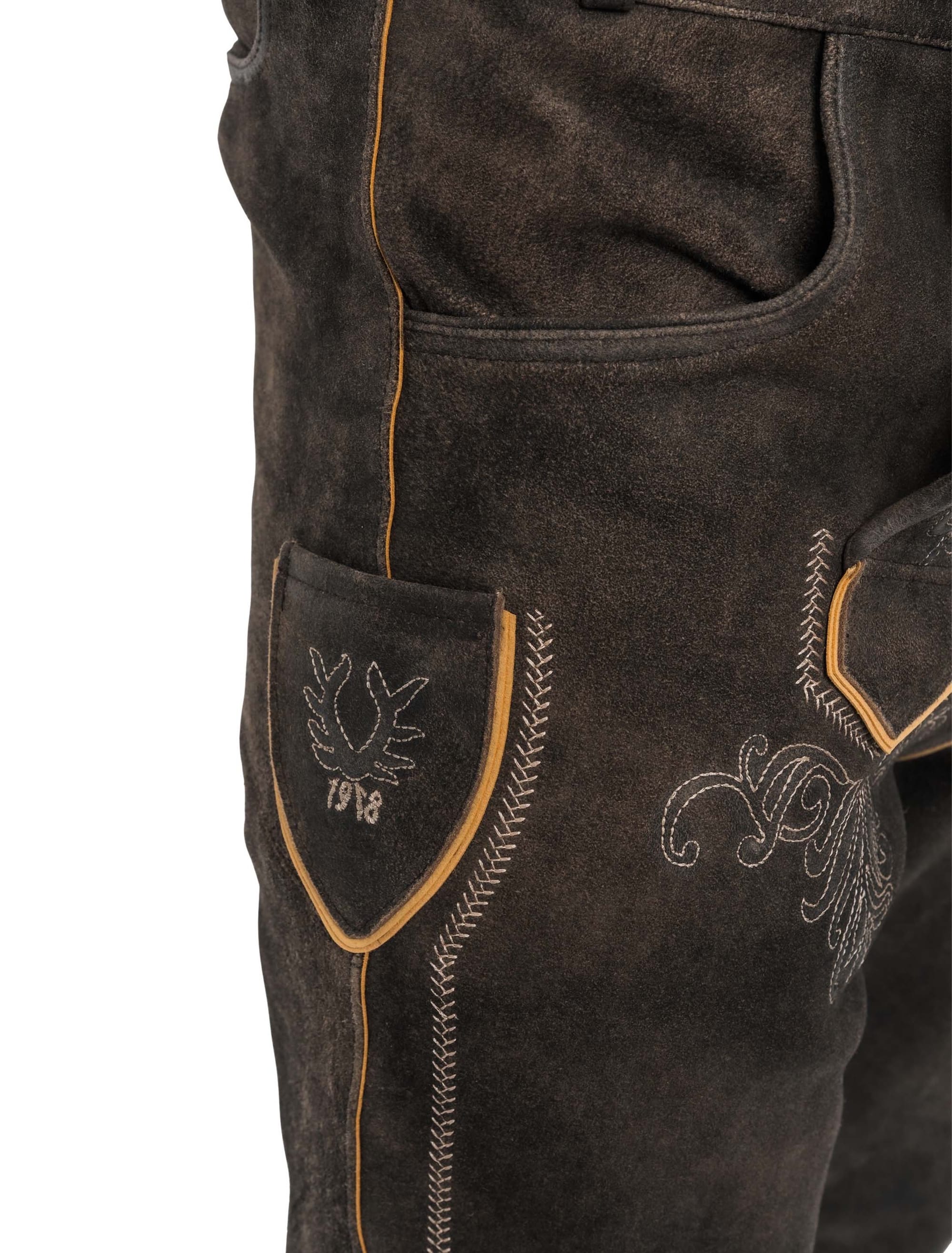 Lederhose Henry 3/4 lang Herren dunkelbraun S