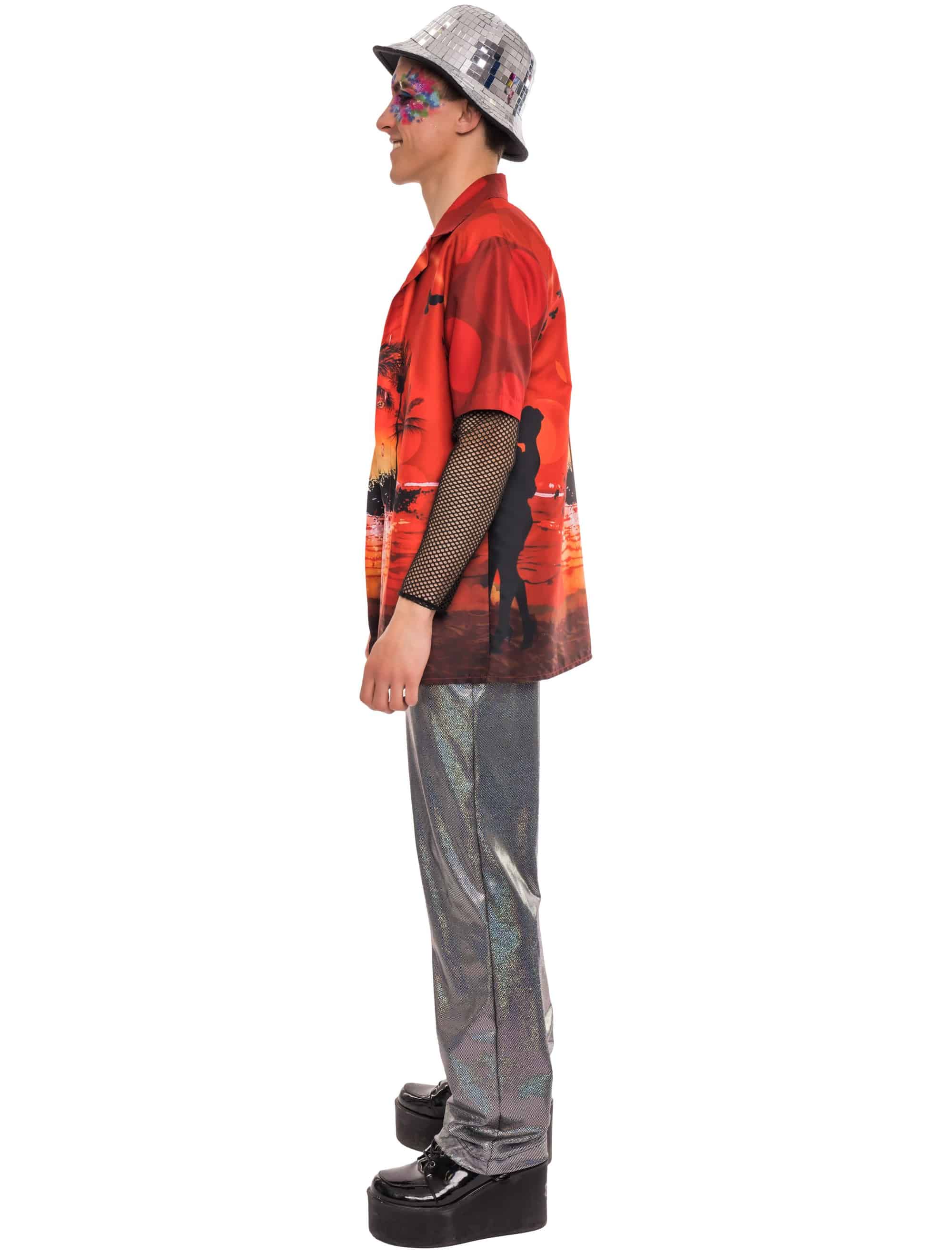Hawaiihemd Print Herren rot M