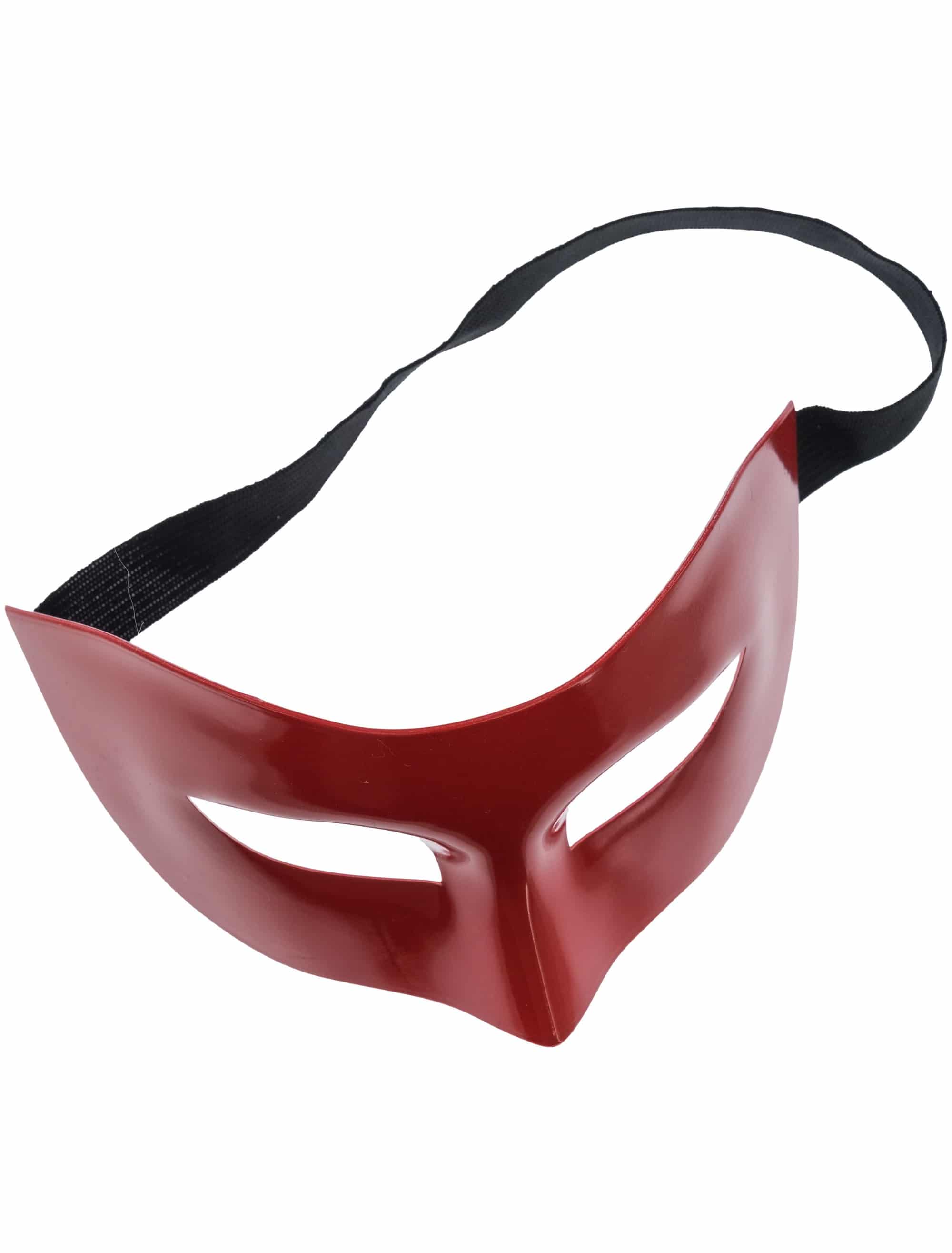 Maske Unifarben rot
