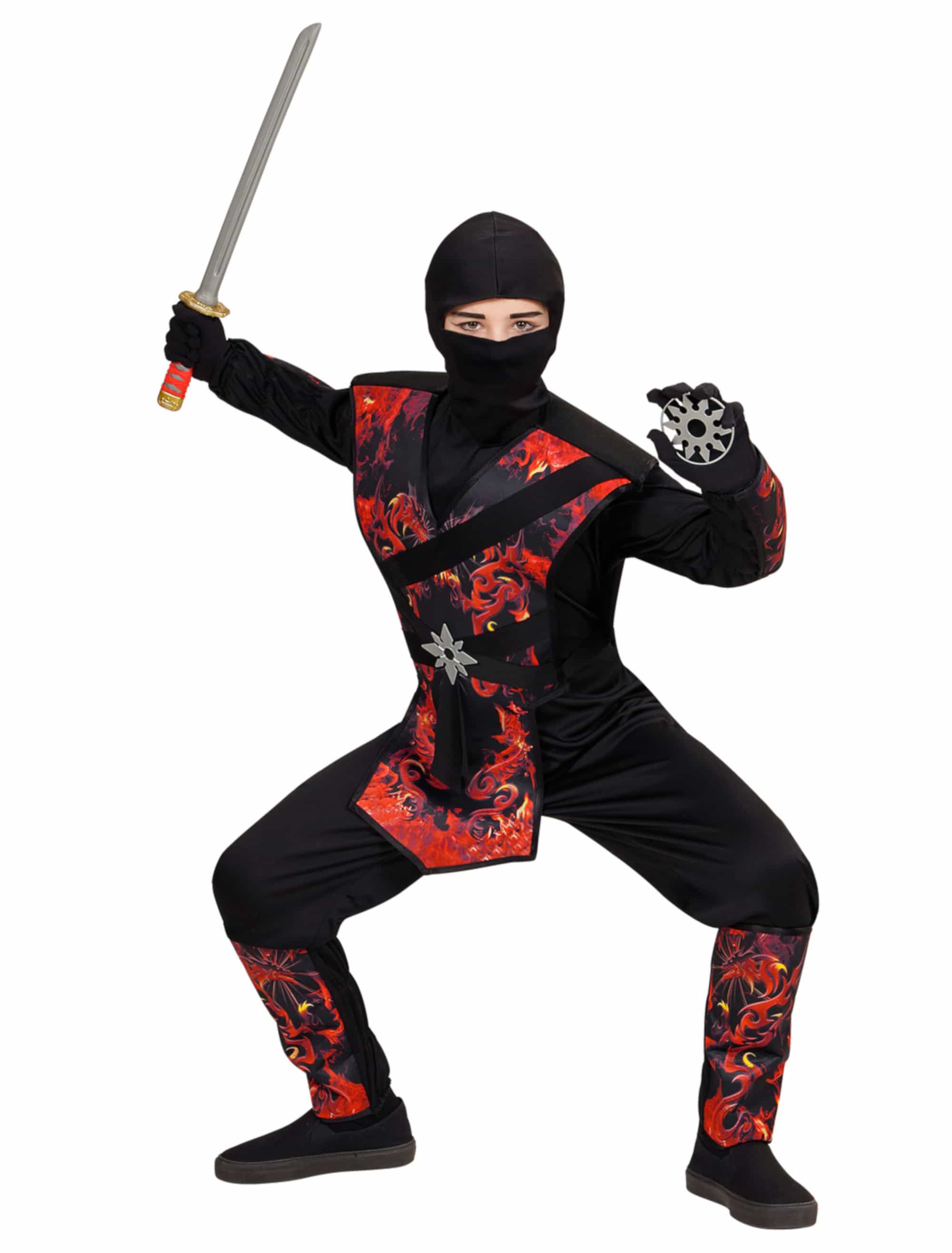 Overall Ninja 2tlg. Kinder schwarz/rot 116