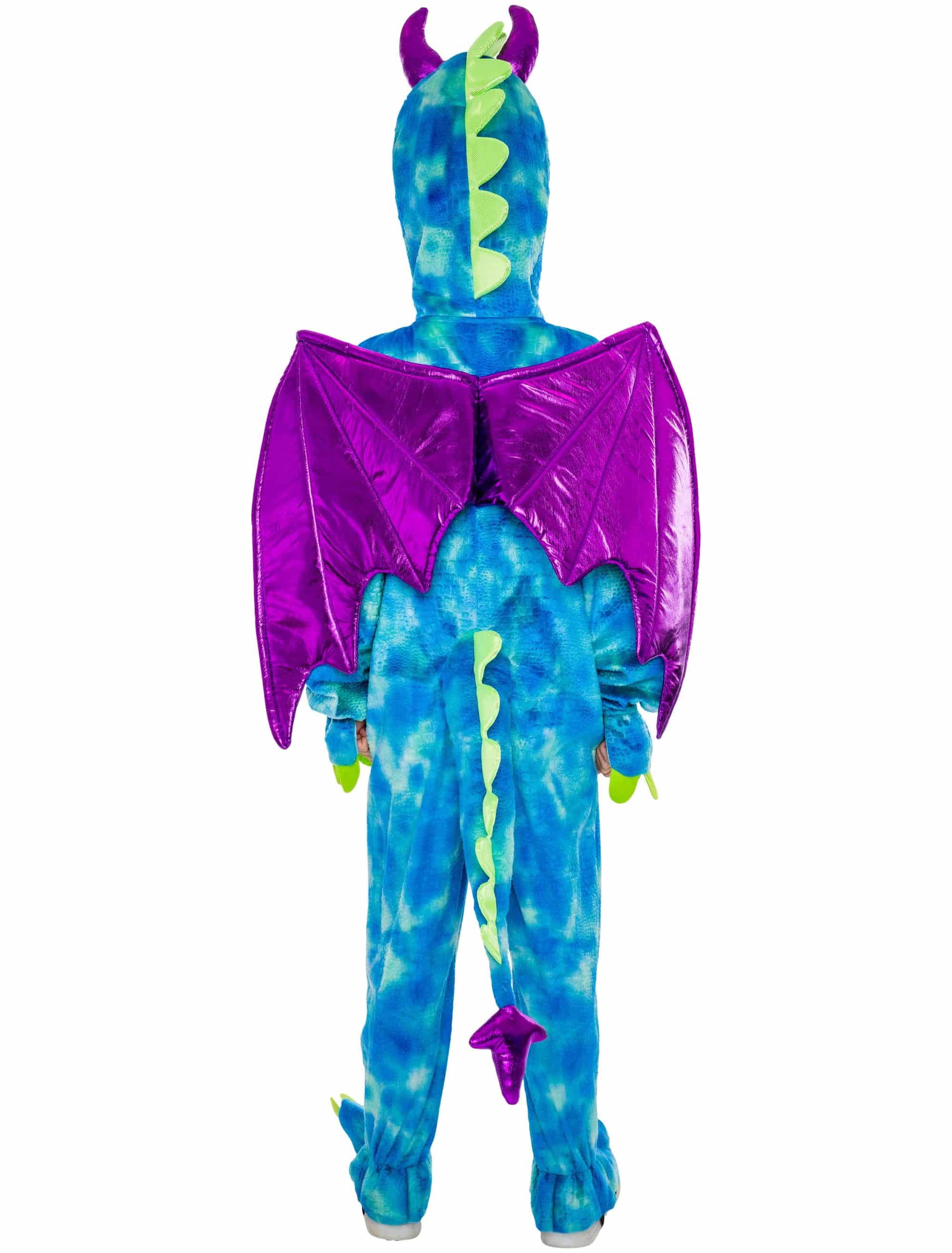 Overall Plüsch Dino Kinder Kinder blau/lila 98-104