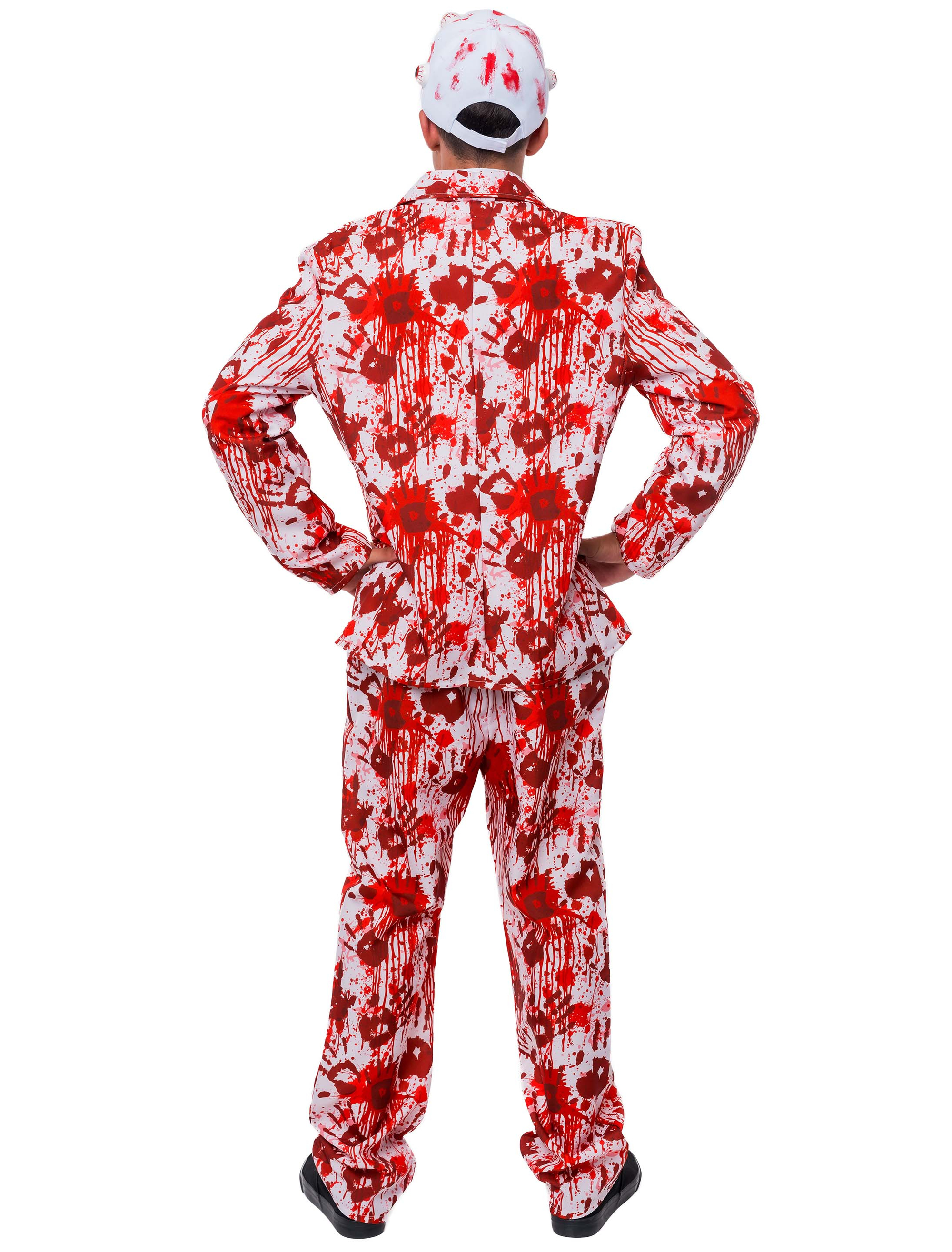 Anzug blutig 2-tlg. Herren weiß/rot M/L