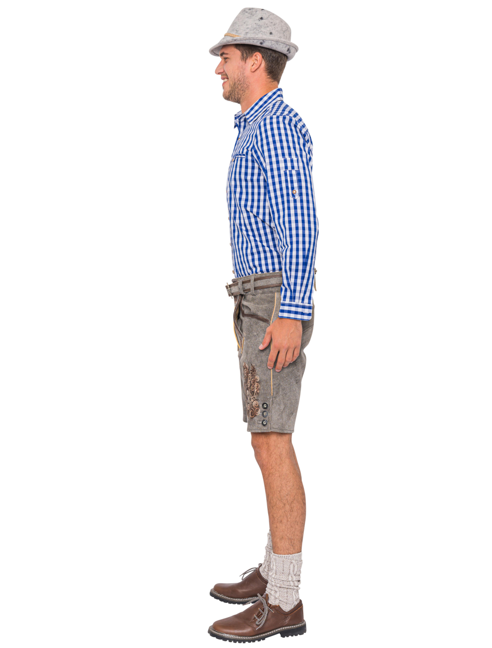 Lederhose Uli Herren grau 4XL