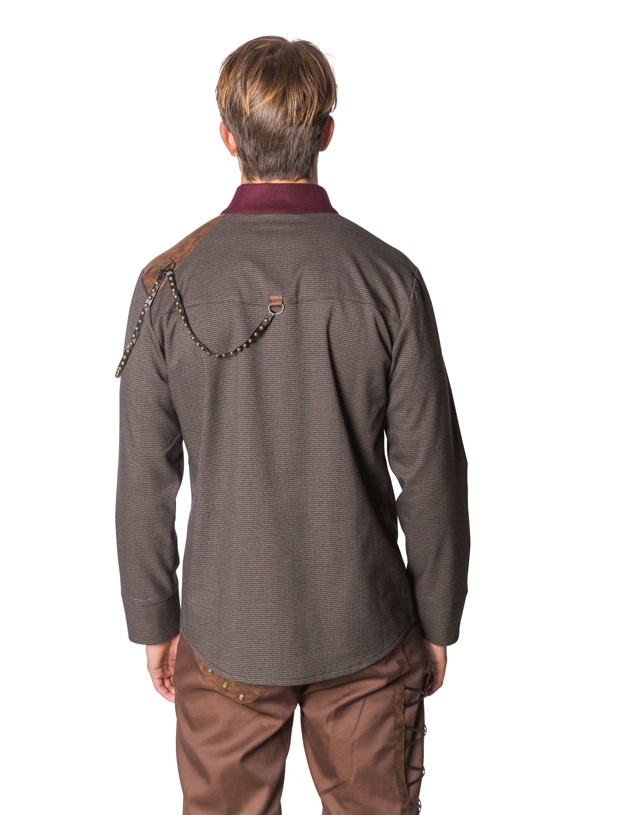 Hemd Steampunk Vintage Herren braun 56